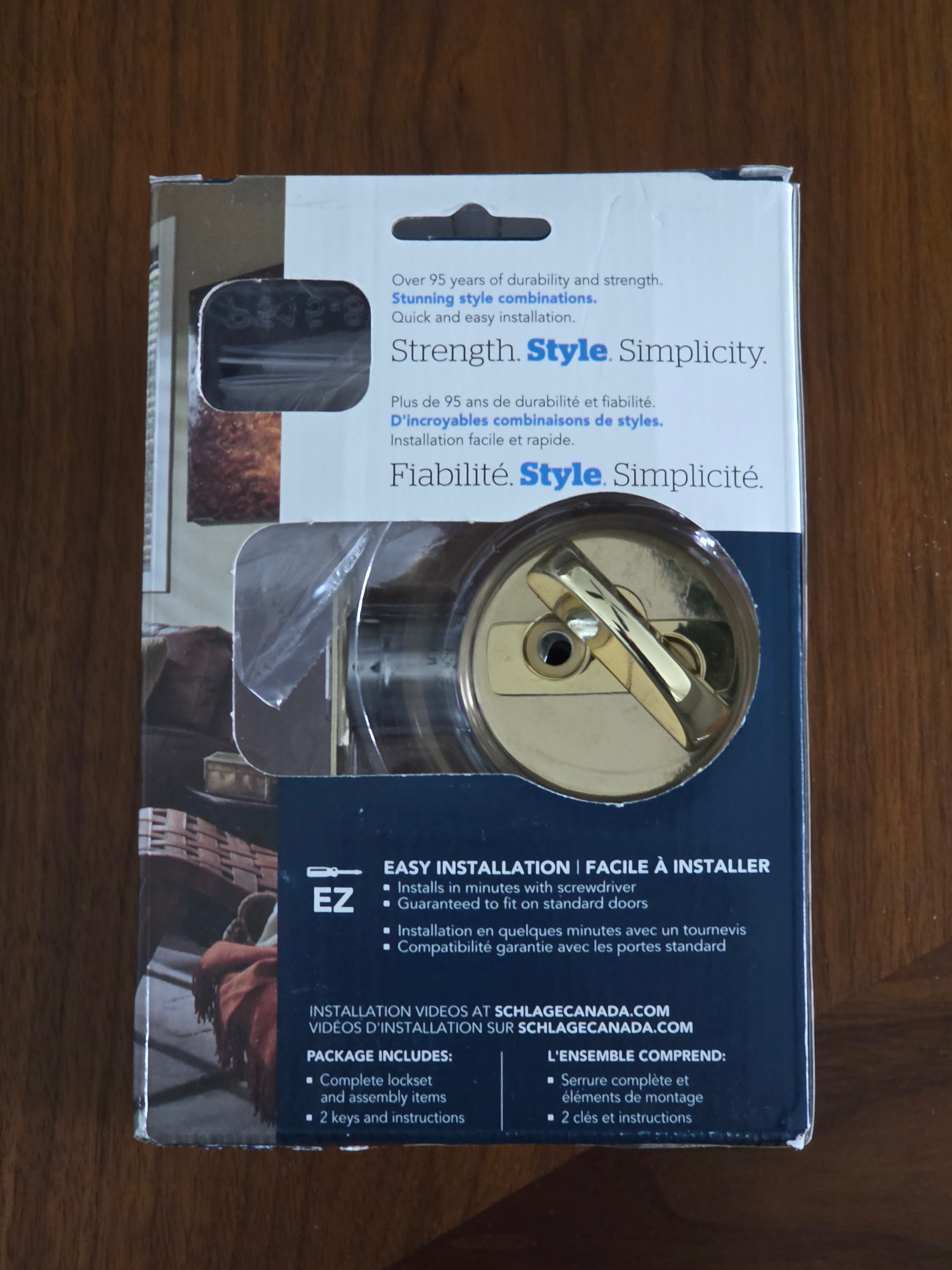 Brand New Schlage Single Cylinder Deadbolt – Bright Brass - photo 2