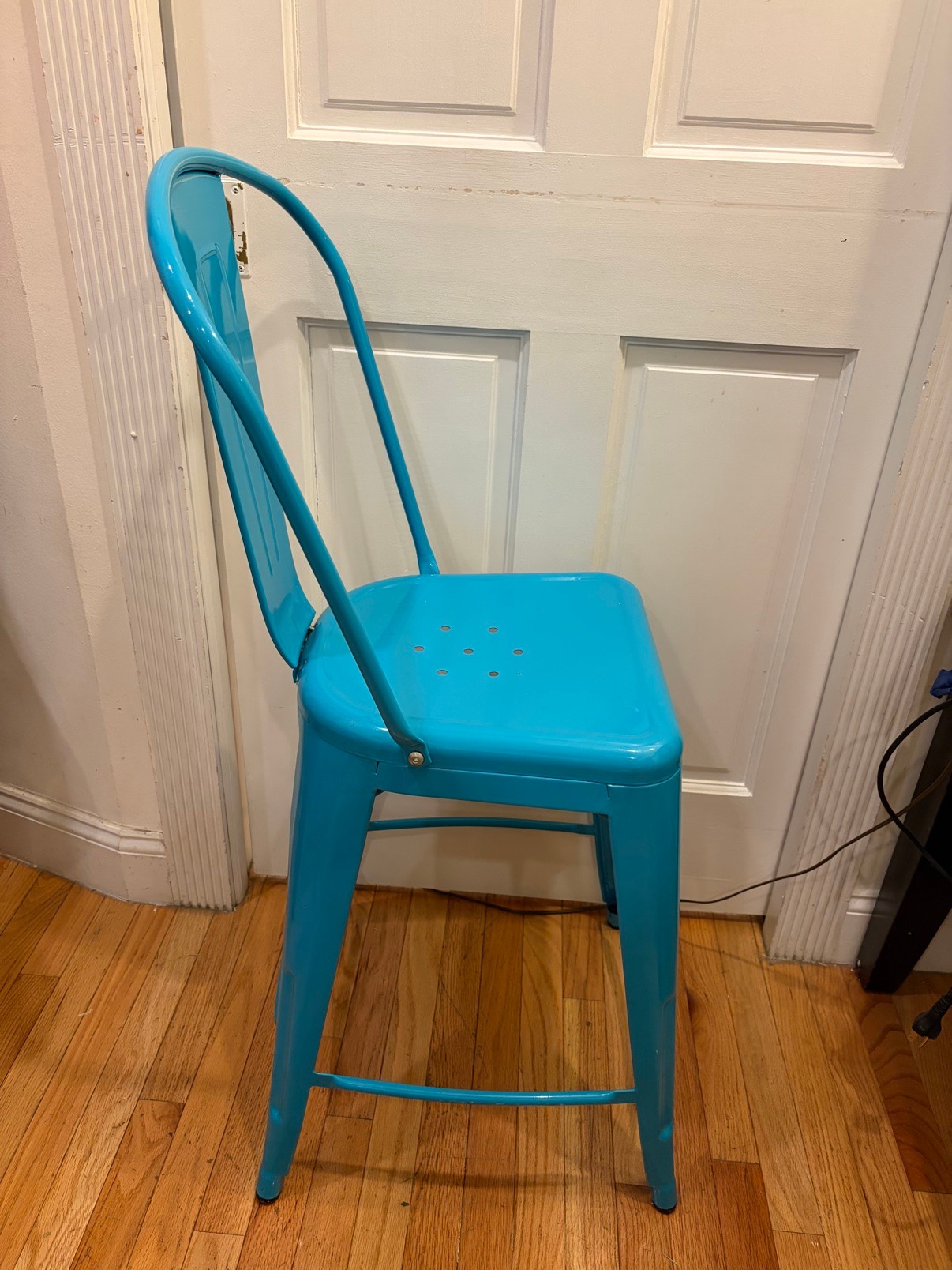 Turquoise Metal Industrial Bistro Chair - photo 3