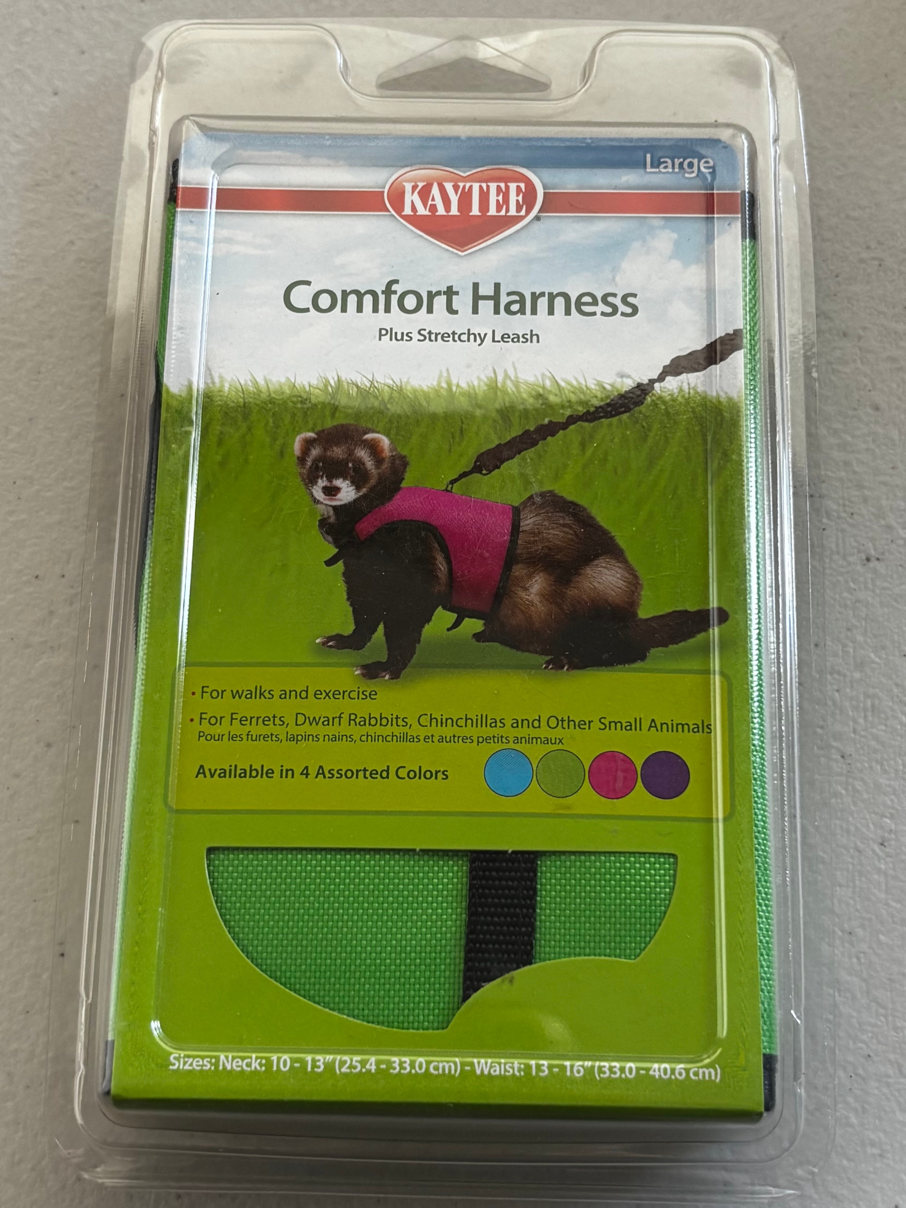 Kaytee Large Small Animal Stretchy Leash Harness Green - photo 2