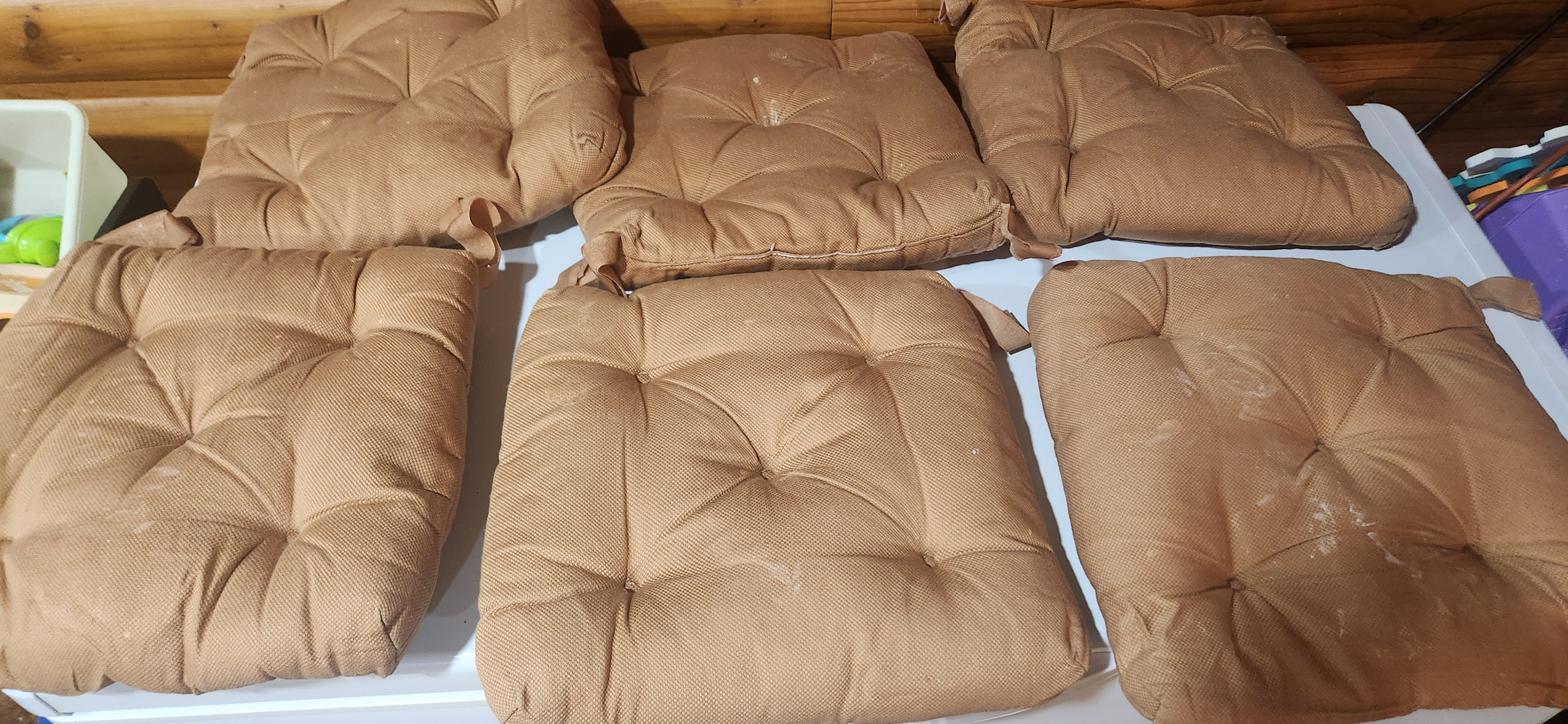 Set of 6 Brown Seat Cushions - photo 2