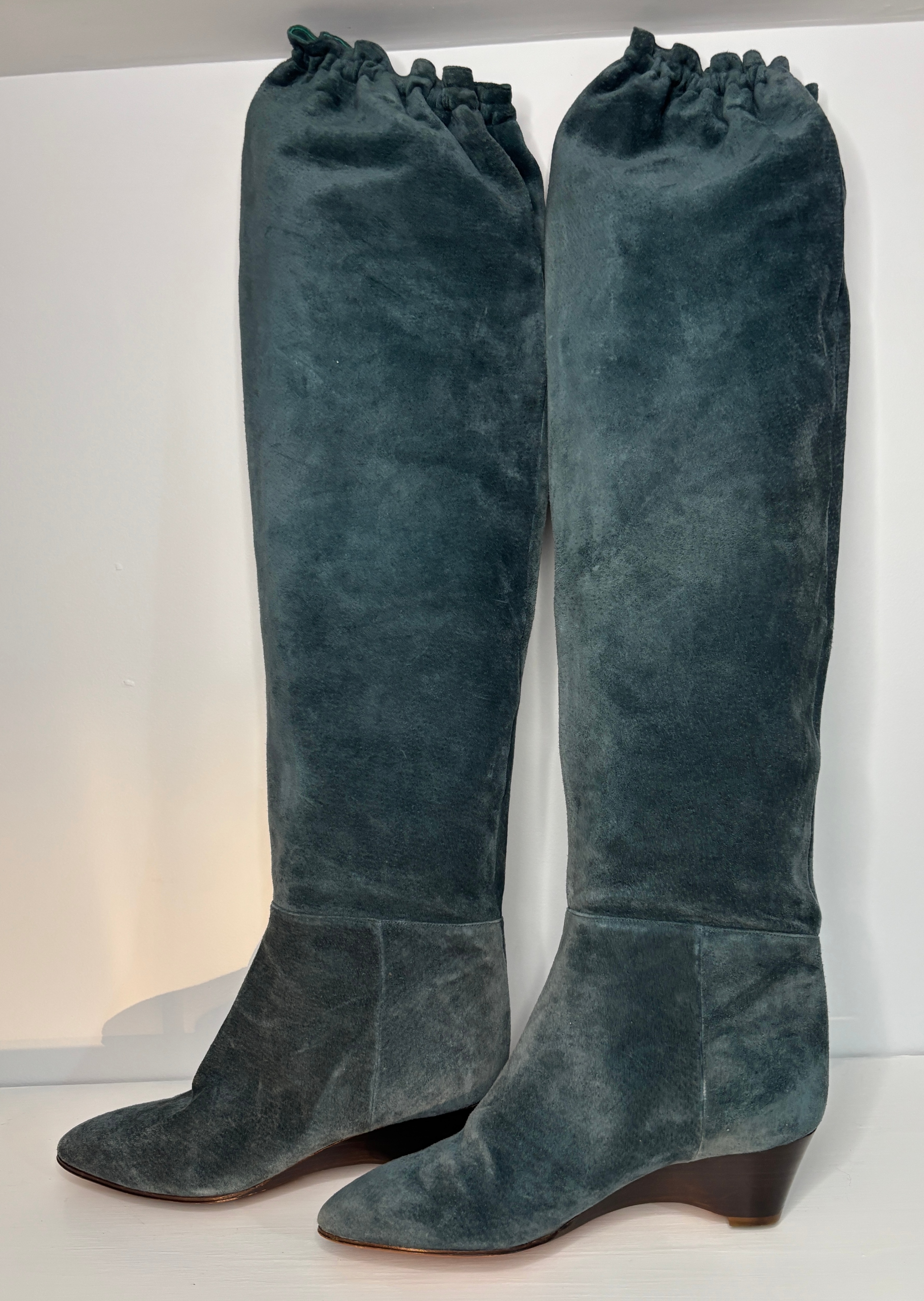 Vero Cuoio Italy Green Suede Women’s Knee High Boots 39 US8.5