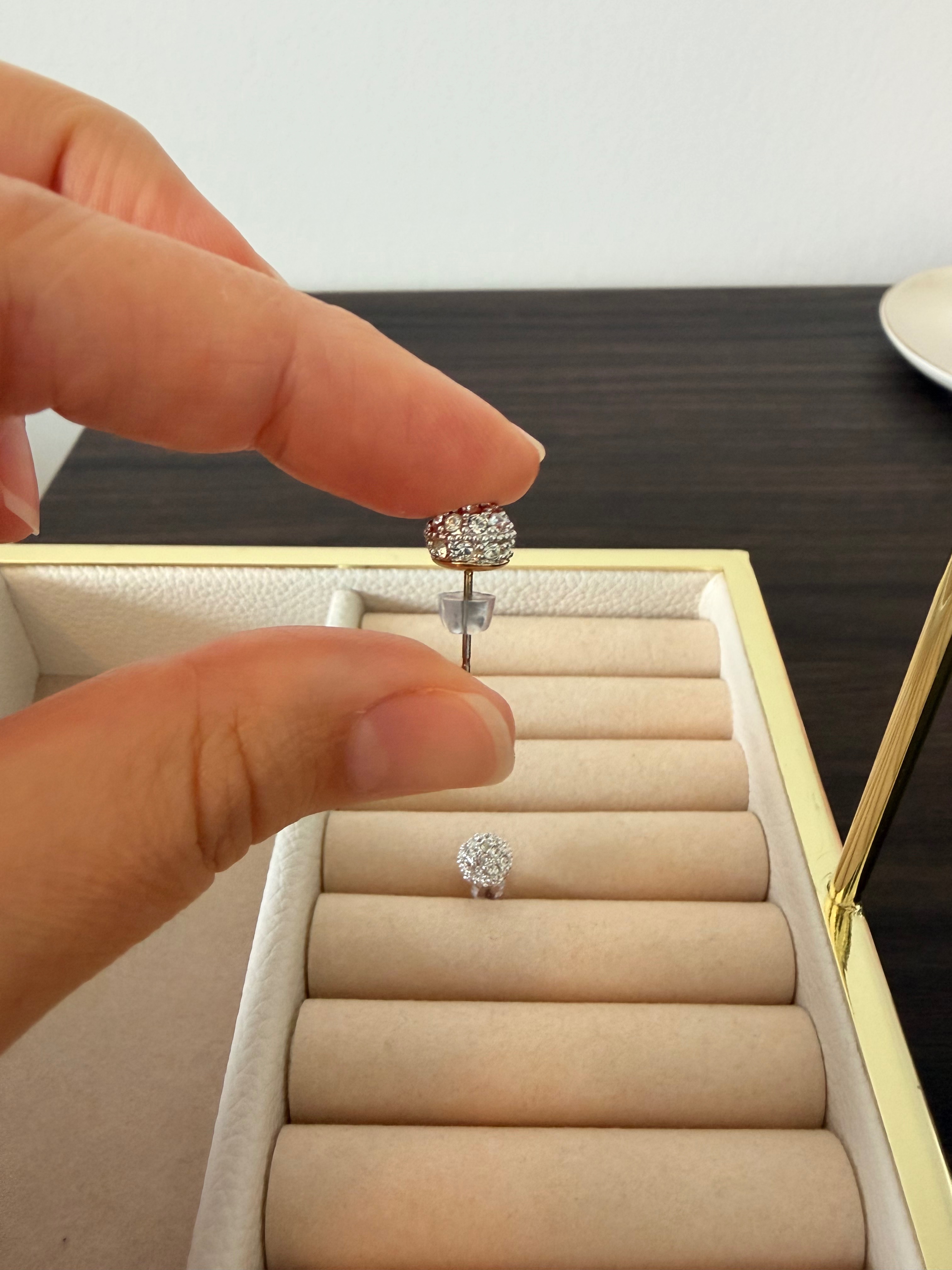 Swarovski Stud Pave Rhinestone Ball Earrings - photo 5