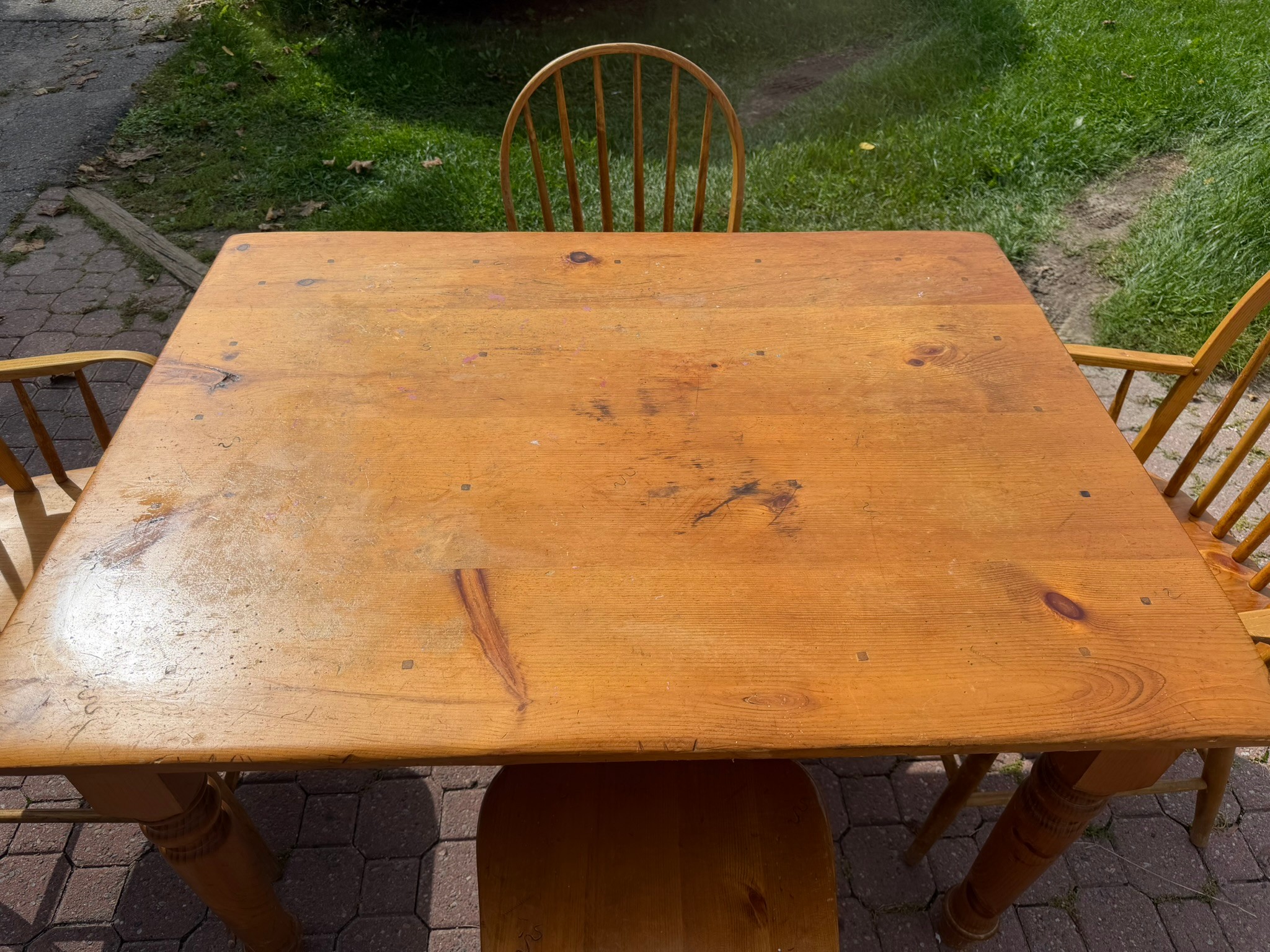 Pine Dinner Table and Chairs - photo 5