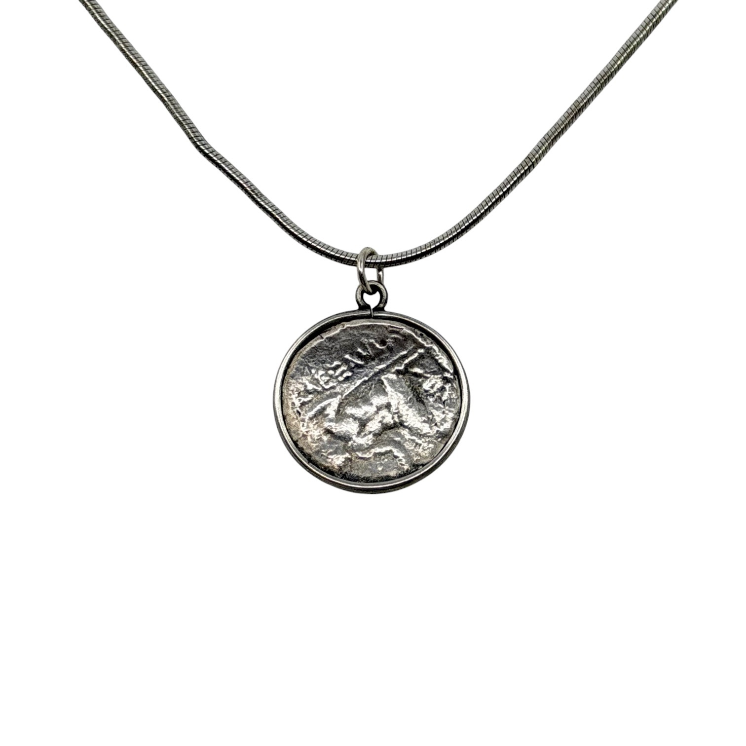 sterling silver LARISSA & ZEUS drachma Greek coin pendant - photo 4