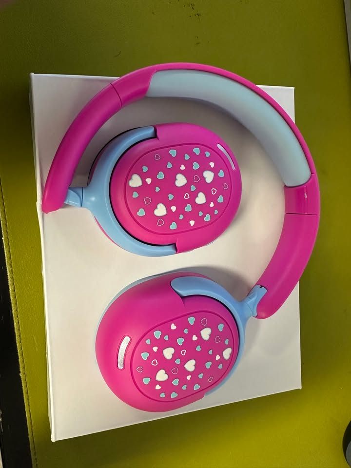 kakabomi Kids ANC Bluetooth Headphones – Pink Hearts