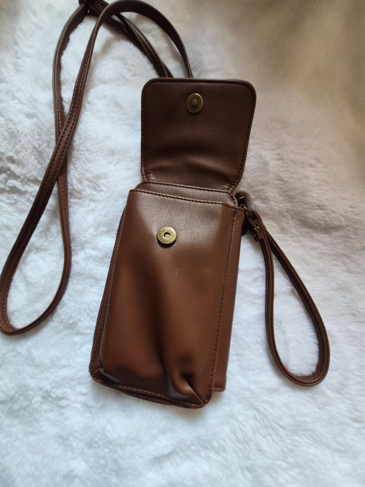 Denver Hayes Brown Faux Leather Crossbody Wallet Bag - photo 2