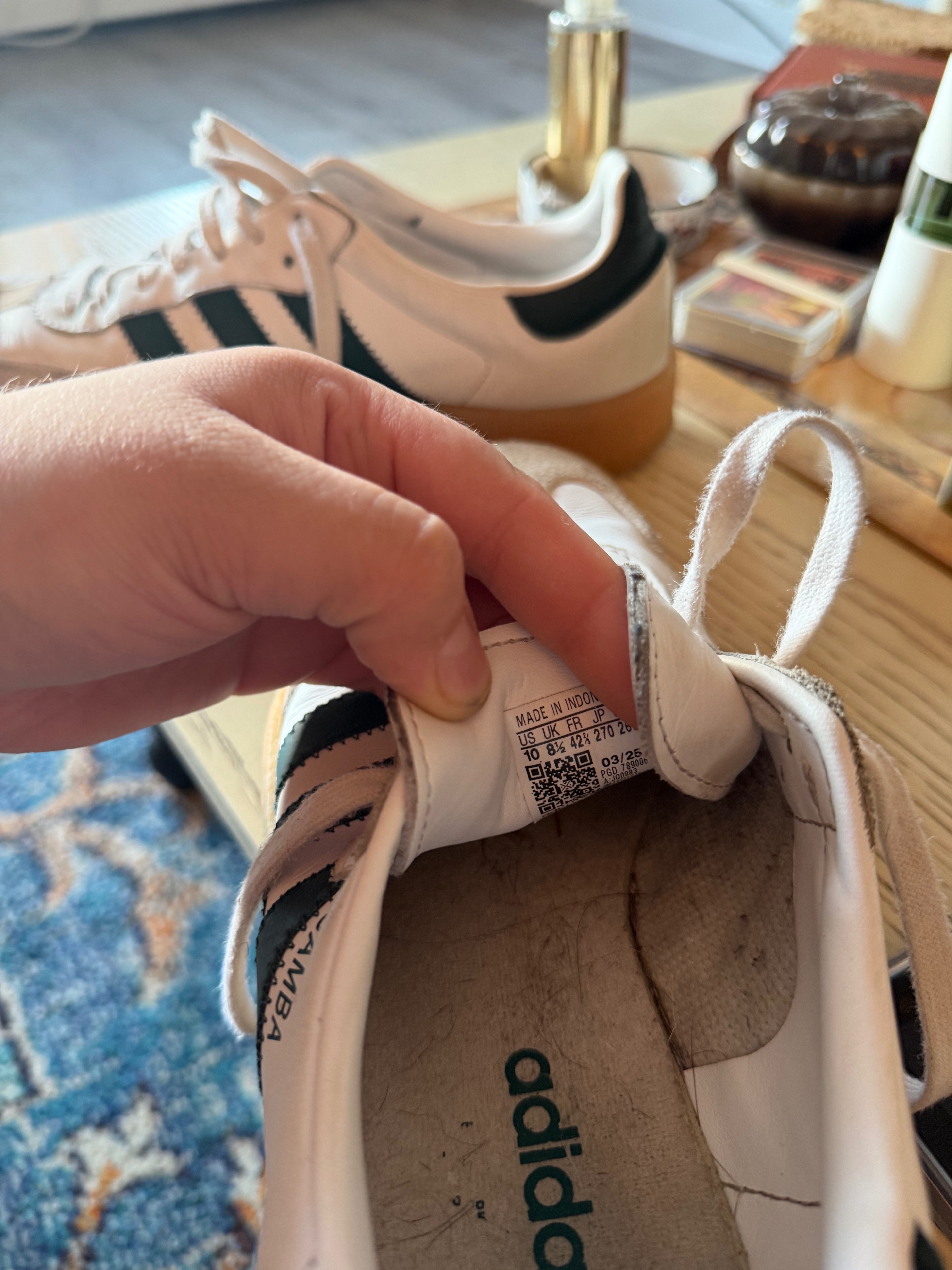 Adidas Samba OG Sneakers White Green Size 10 - photo 5