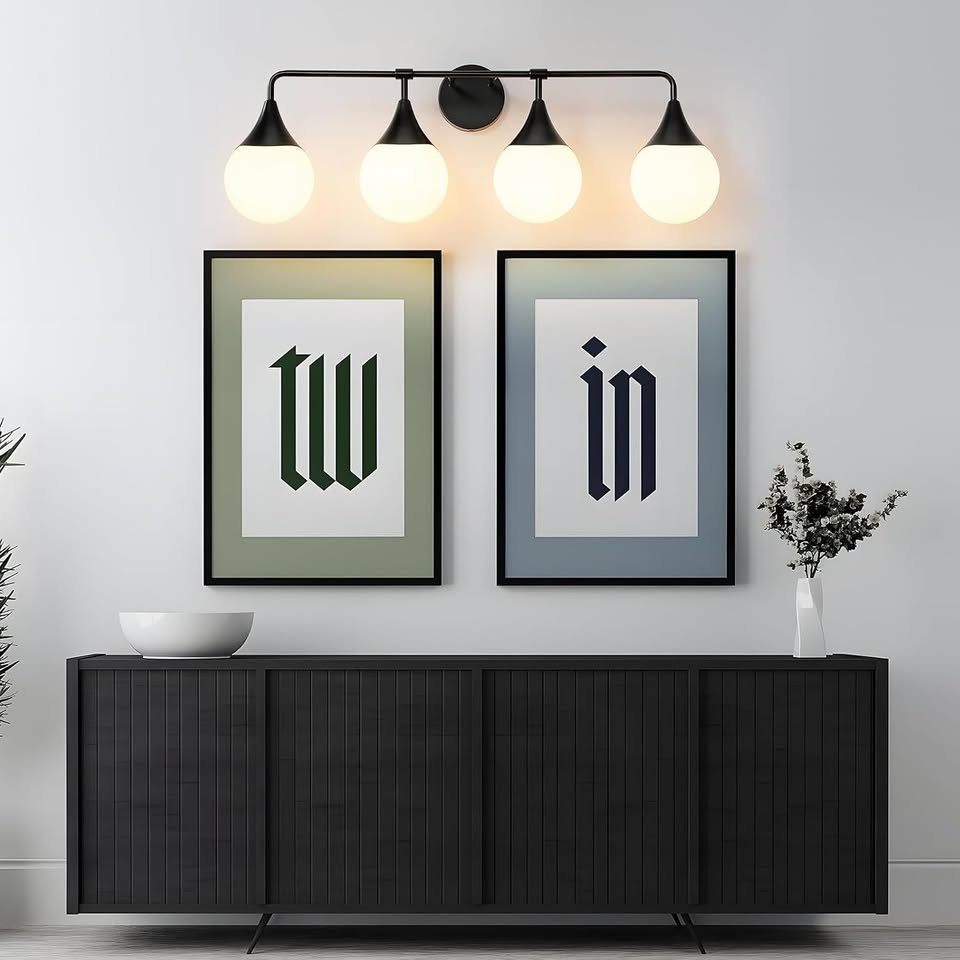 New Bathroom Vanity Light Fixtures, 4-Light Modern, E26 Base - photo 3