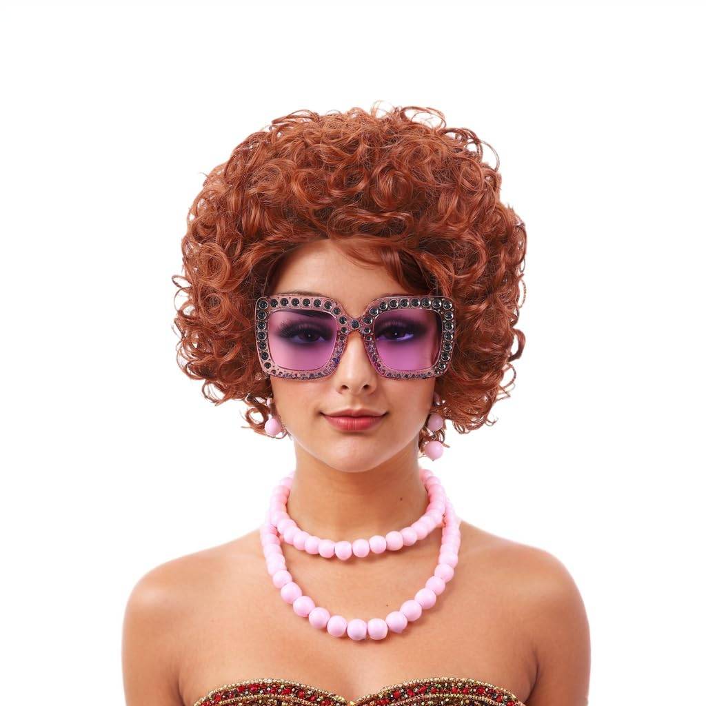 NEW~ Mrs. Roper Wig Costume with Glasses & Accessories