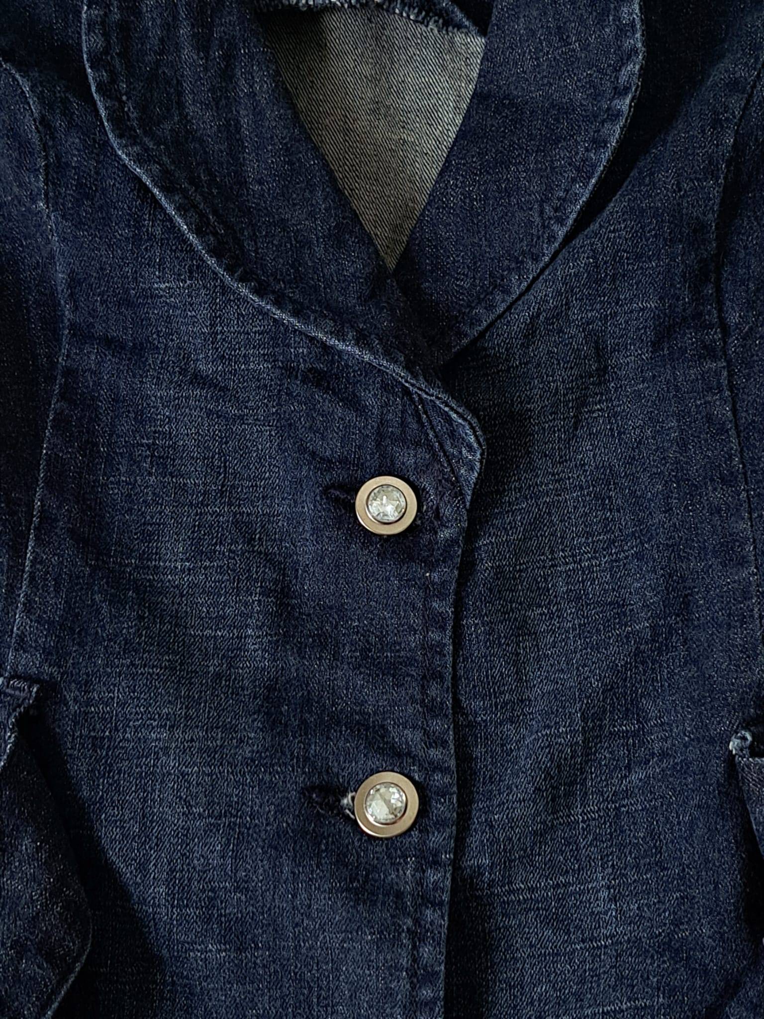 💙 Y2K GUESS Denim Short Sleeve Blazer Top - photo 5