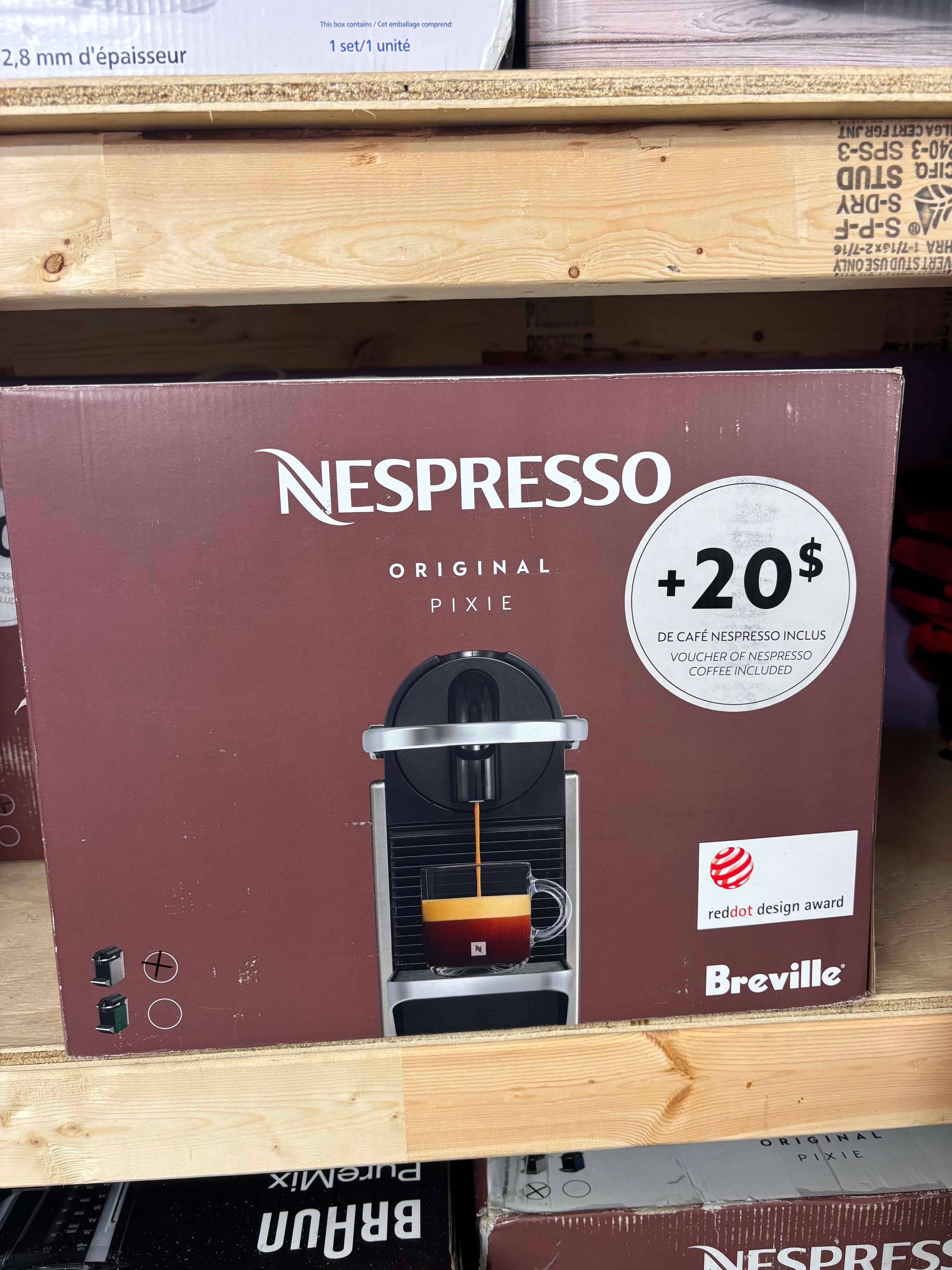 Nespresso Pixie Espresso Machine by Breville in Titan/Silver