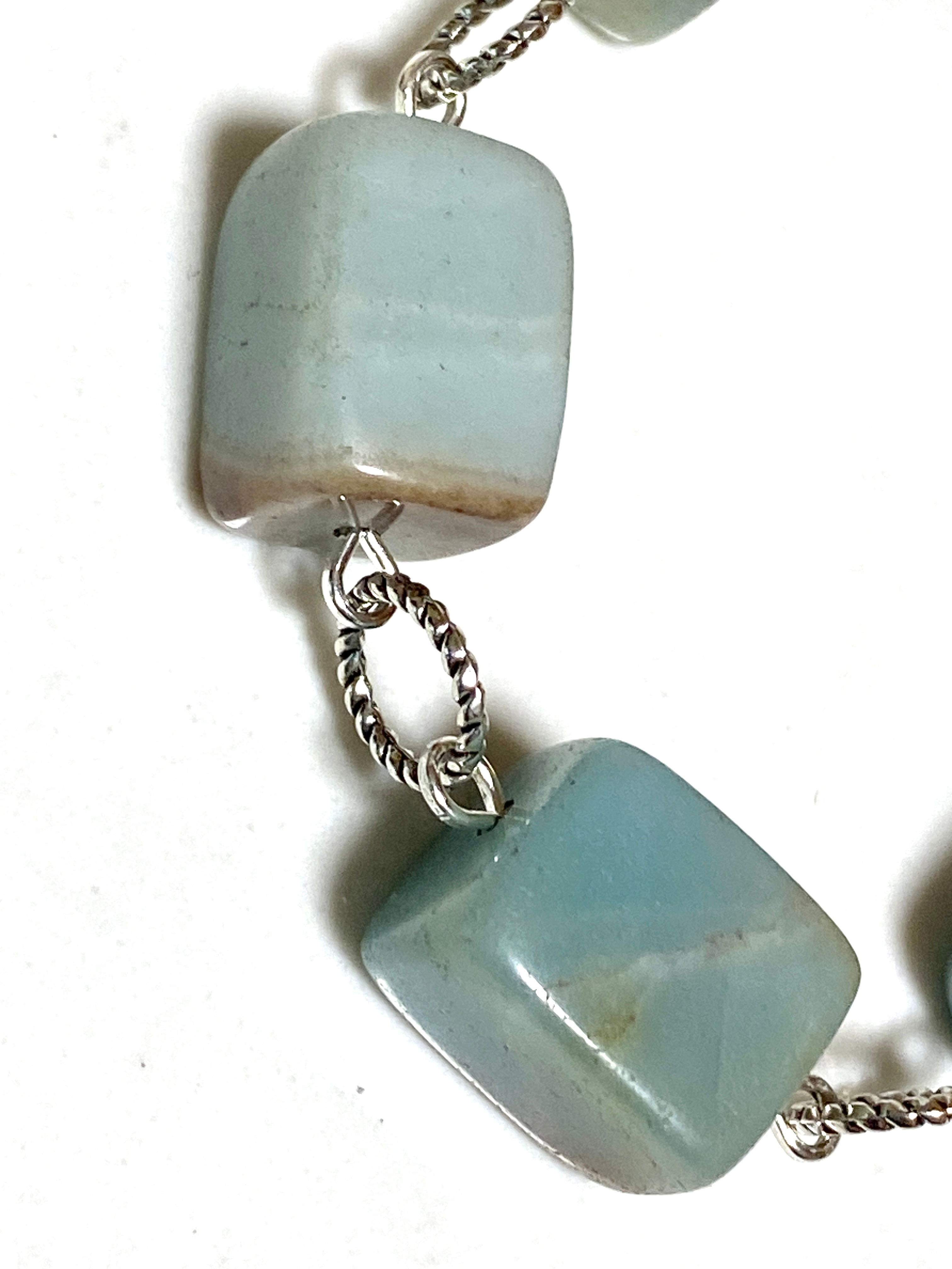 Natural Pale Teal Calcite Necklace, Gemstone Short Necklace - photo 5
