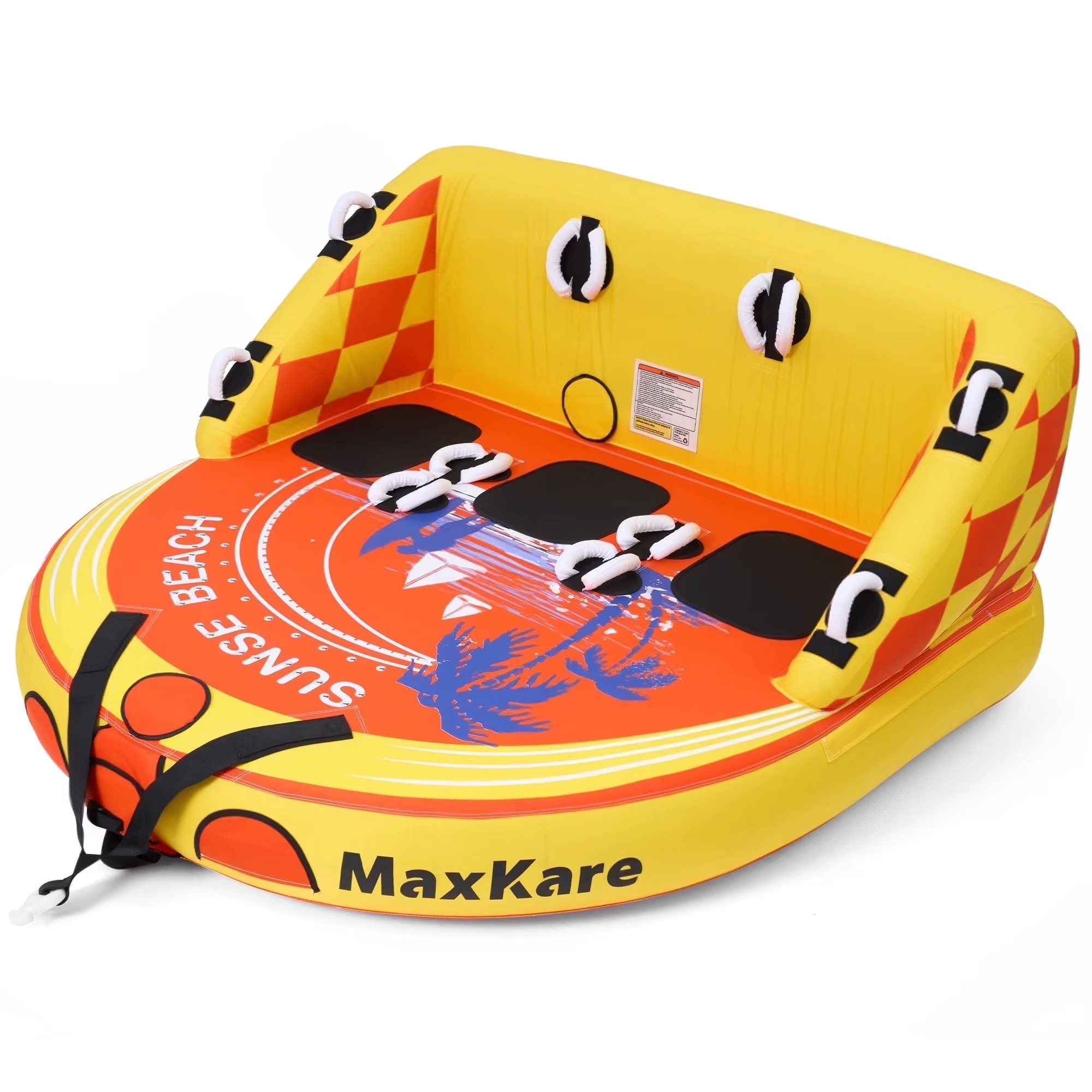 Towable Tube with Dual Tow Points, Inflatable Tube for Boating - photo 2