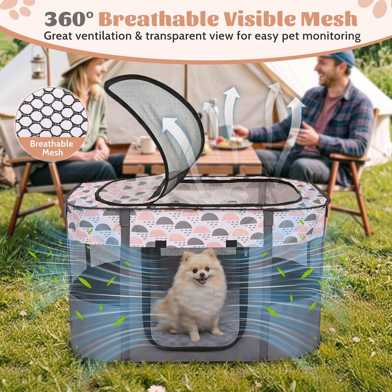 Pet Playpen for Small Dogs Rabbits, Foldable - photo 5
