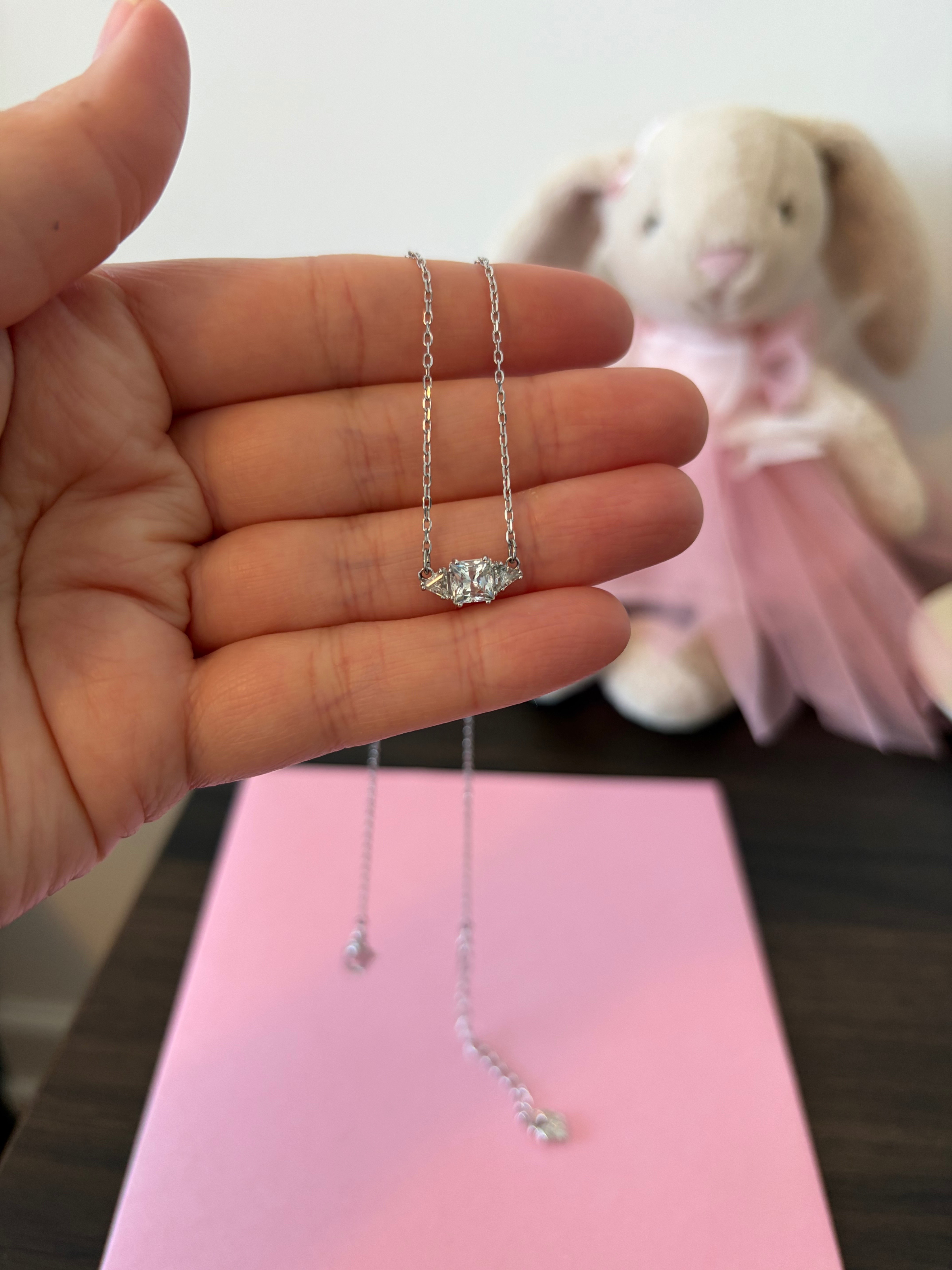 Swarovski Three Stone Crystal Pendant Necklace - photo 2