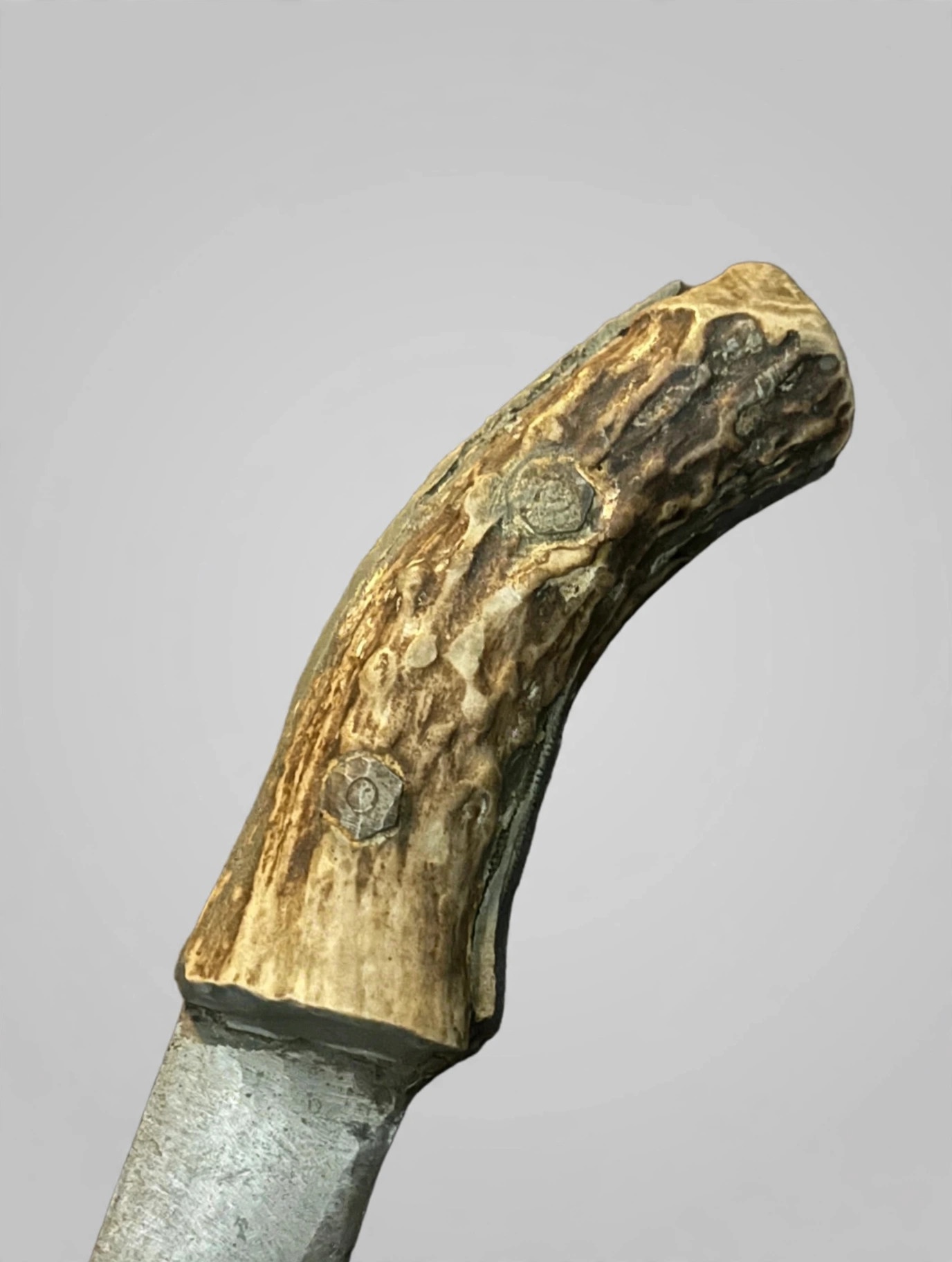 Hunting Knife With Antler Handle Vintage Fixed Blade - photo 3