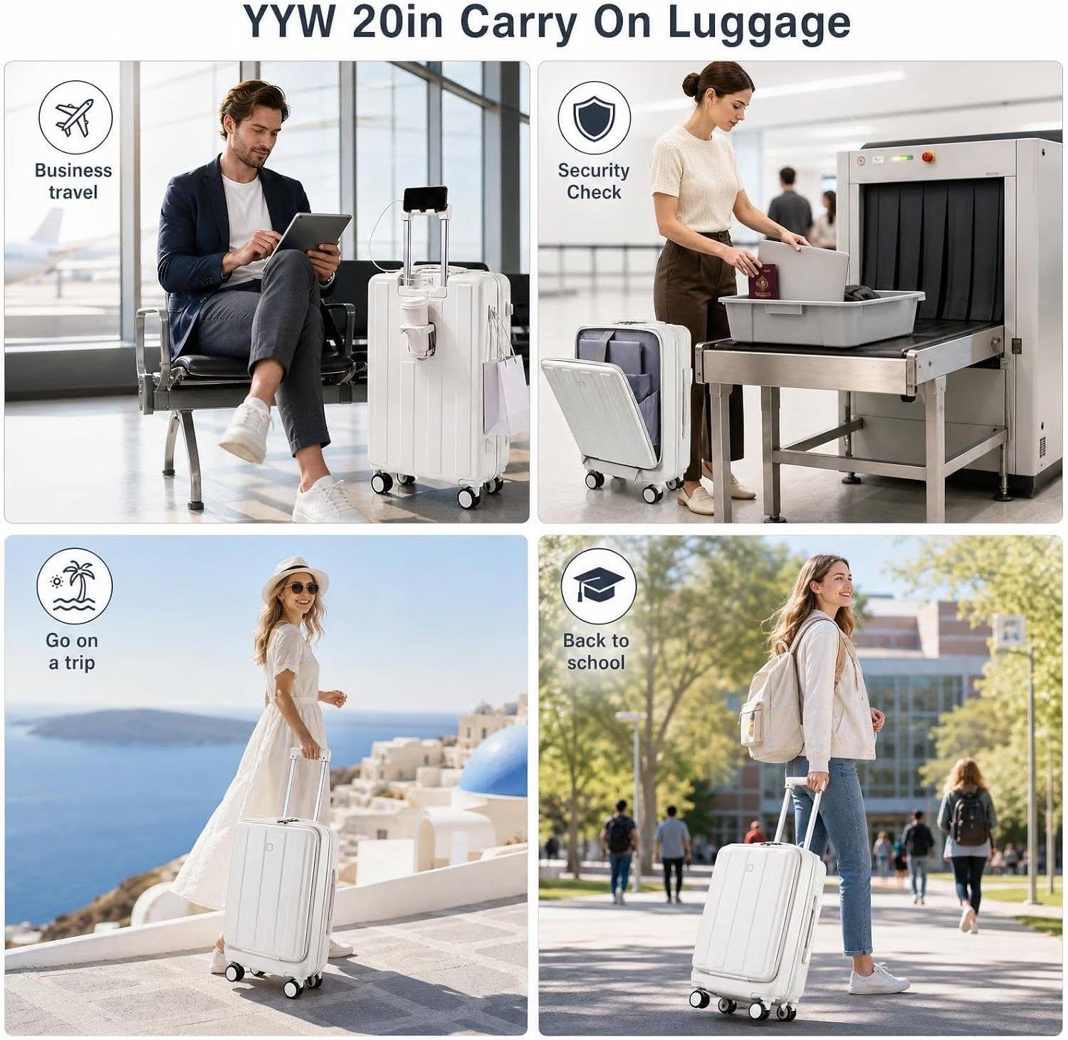 20 Inch Carry-On Luggage with Laptop Compartment - photo 2