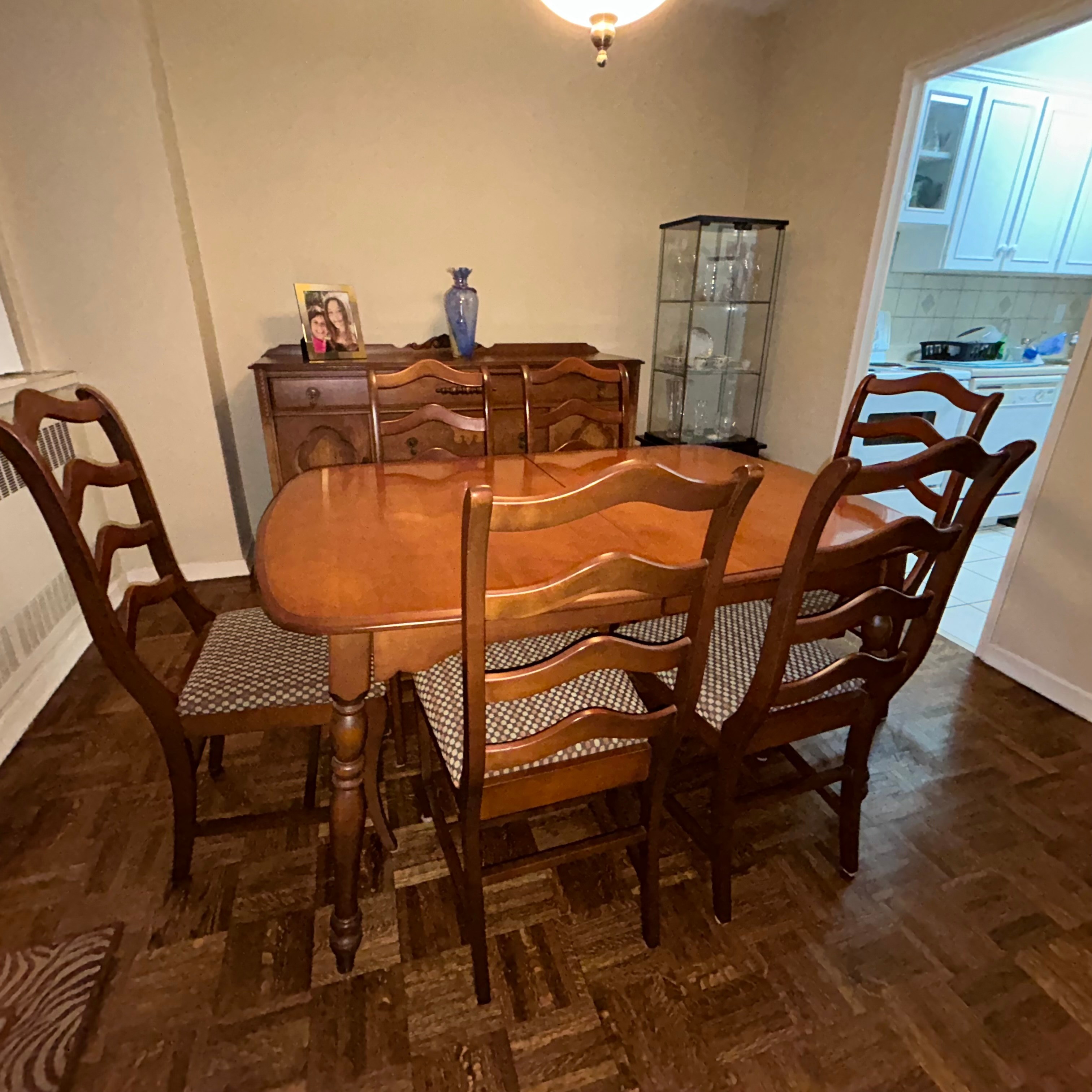 Wooden Dining Table with 6 Chairs