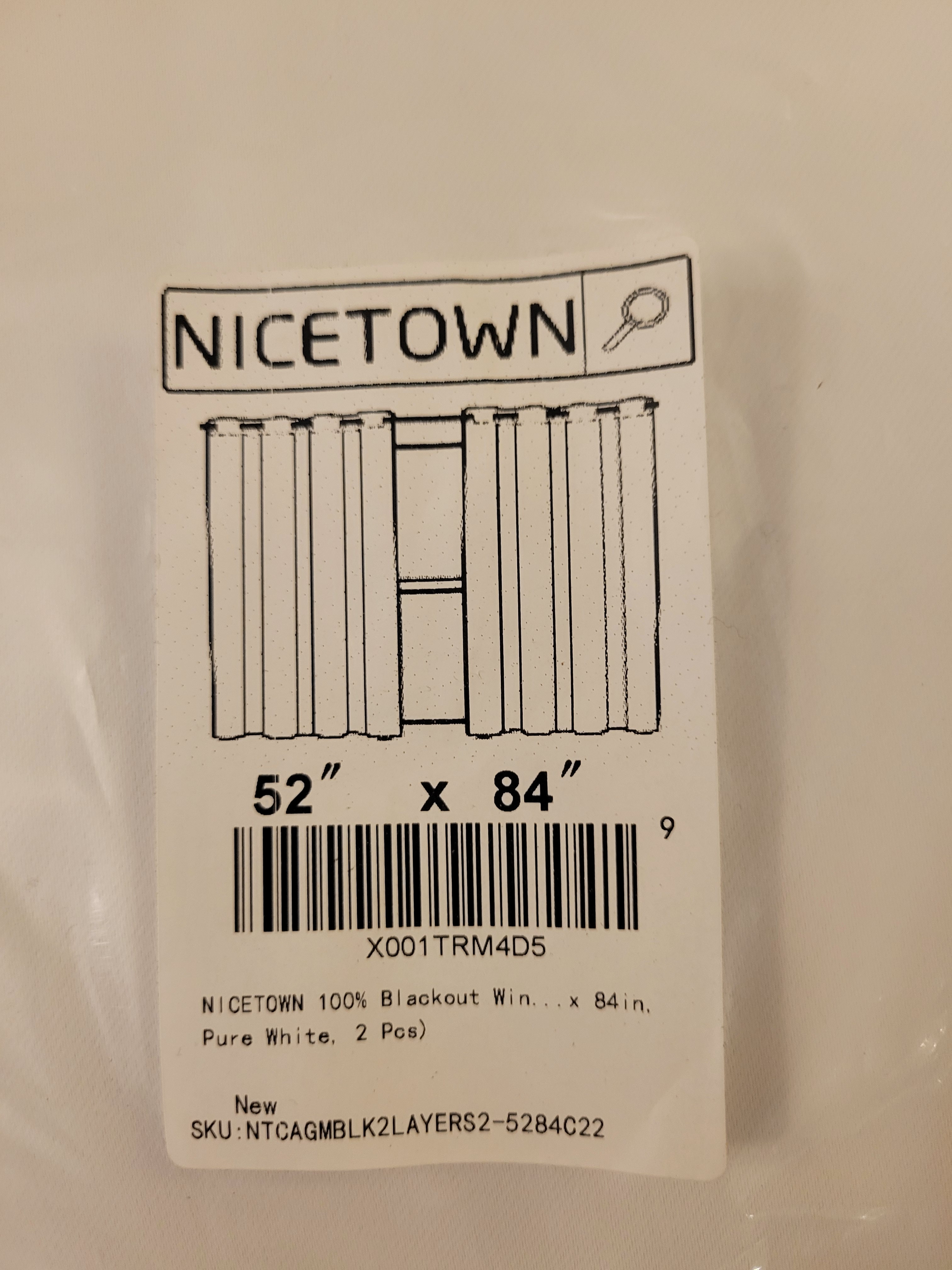 52 x 84 " black out curtain pure white color (one pc) - photo 2