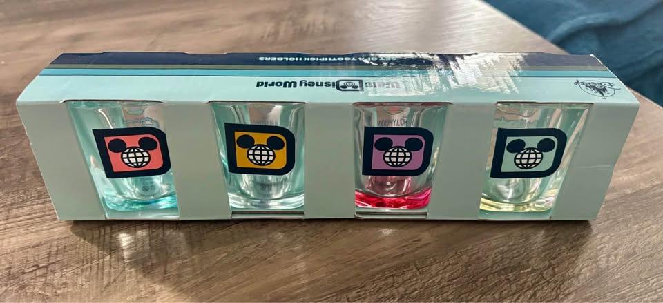 BNIB Walt Disney World Set of 4 Toothpick Holders/Shot Glasses