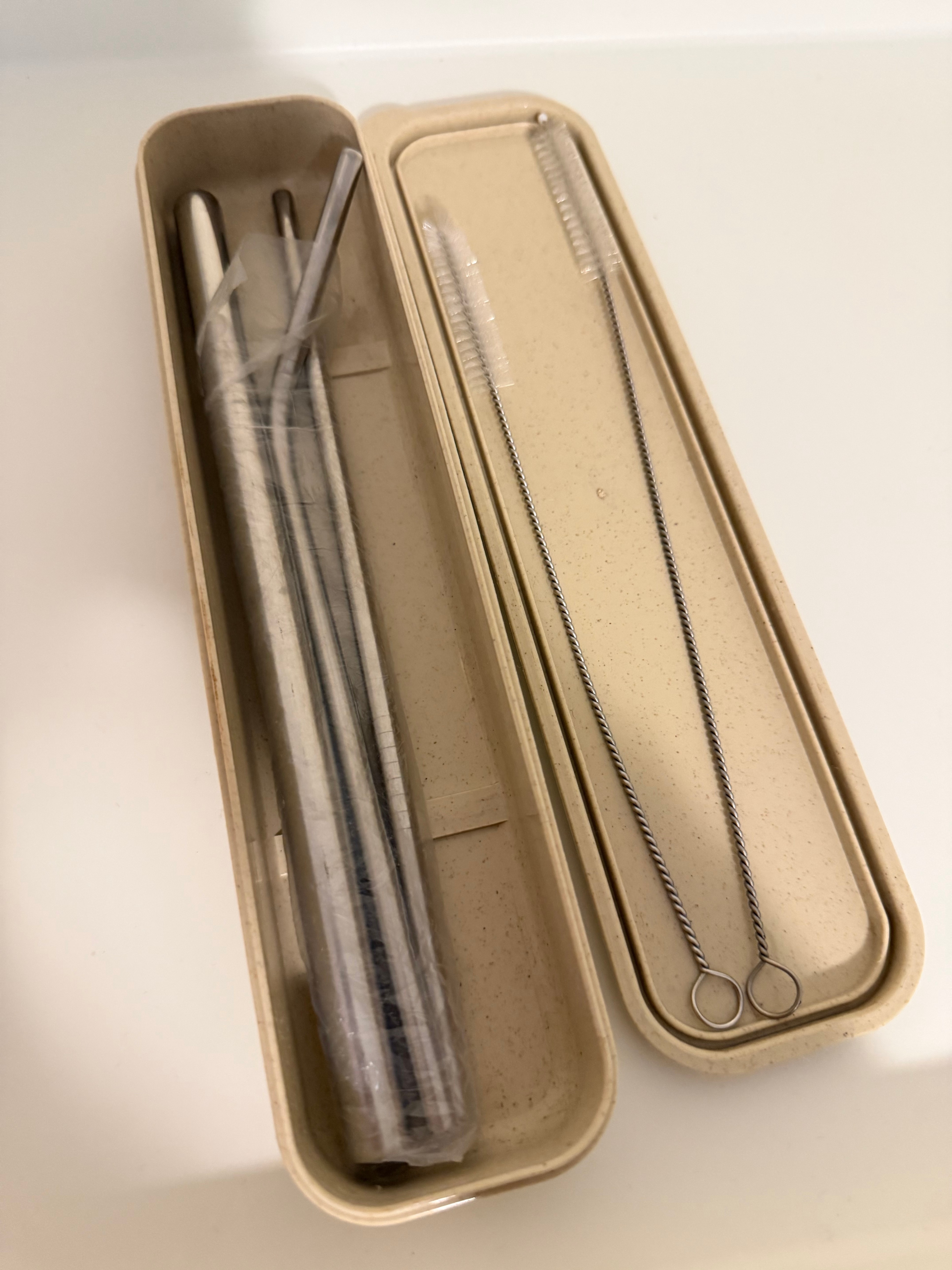 Reusable Stainless Steel Straw Set with Case and Cleaning Brush - photo 2