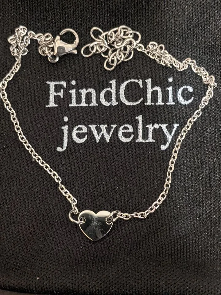 FindChic Personalized Cute Heart Charm Bracelets, letter B, New