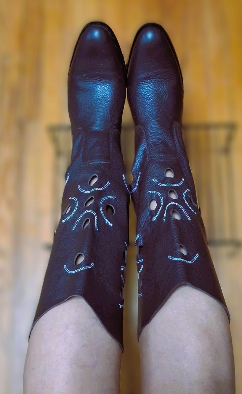 Genuine Leather Woman's Knee-high Brown Boots Made in Japan