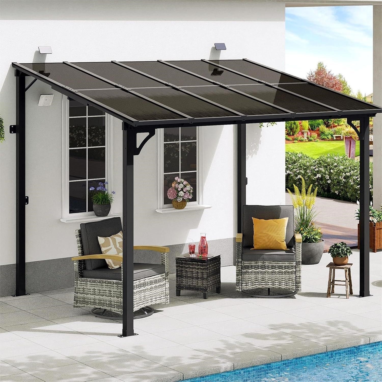 Brand New Metal Patio Awning G30030BK15A-DL