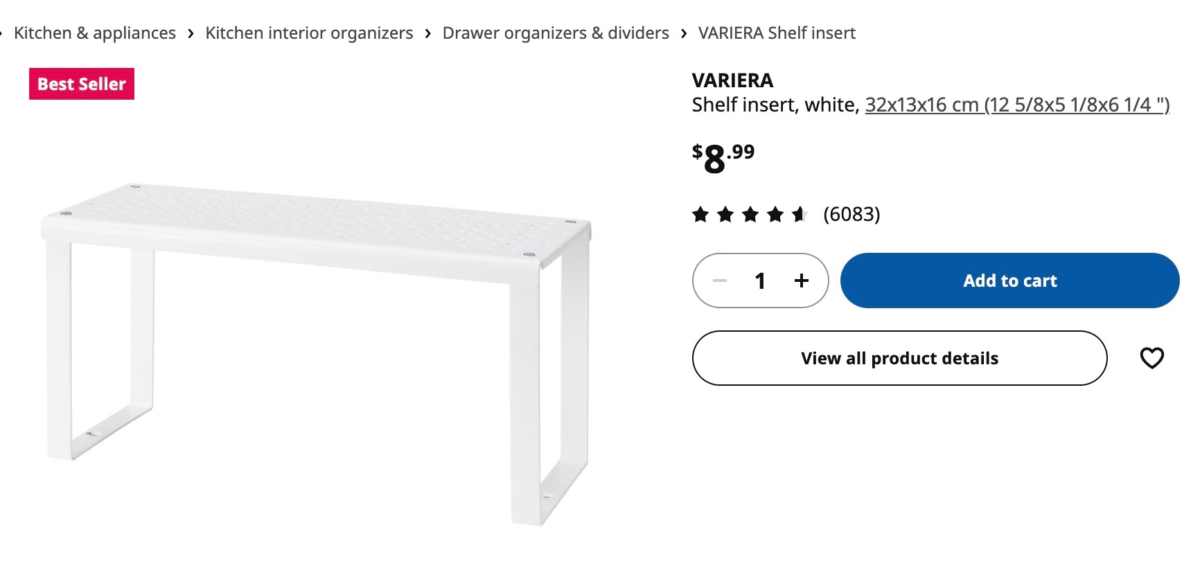 IKEA VARIERA White Shelf Insert - photo 3