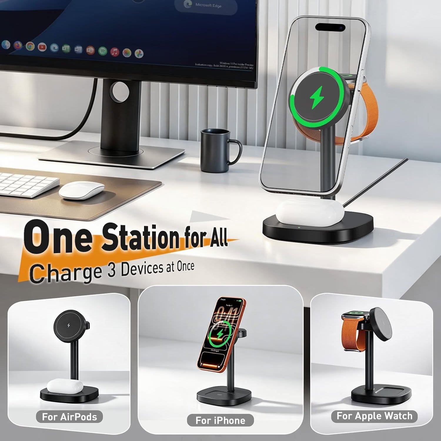 15W Magnetic Fast 3 in 1 Charging Station - photo 5