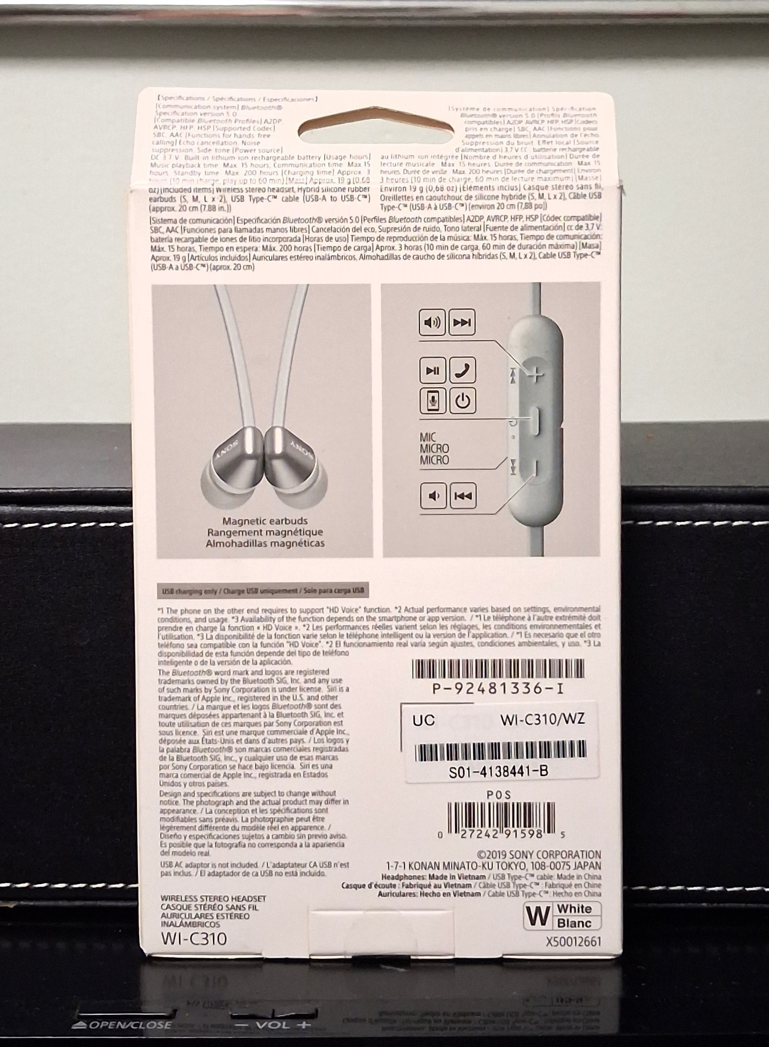 NEW Sony WIC310 Bluetooth Wireless Stereo Headset 15-Hr Playback - photo 2