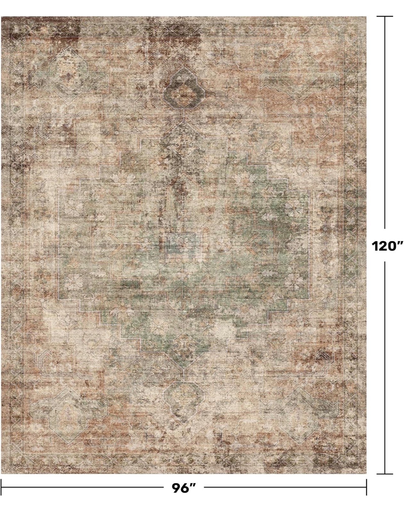 Floor Rugs 8x10 Washable Soft Stain Resistance Vintage Medallion - photo 3