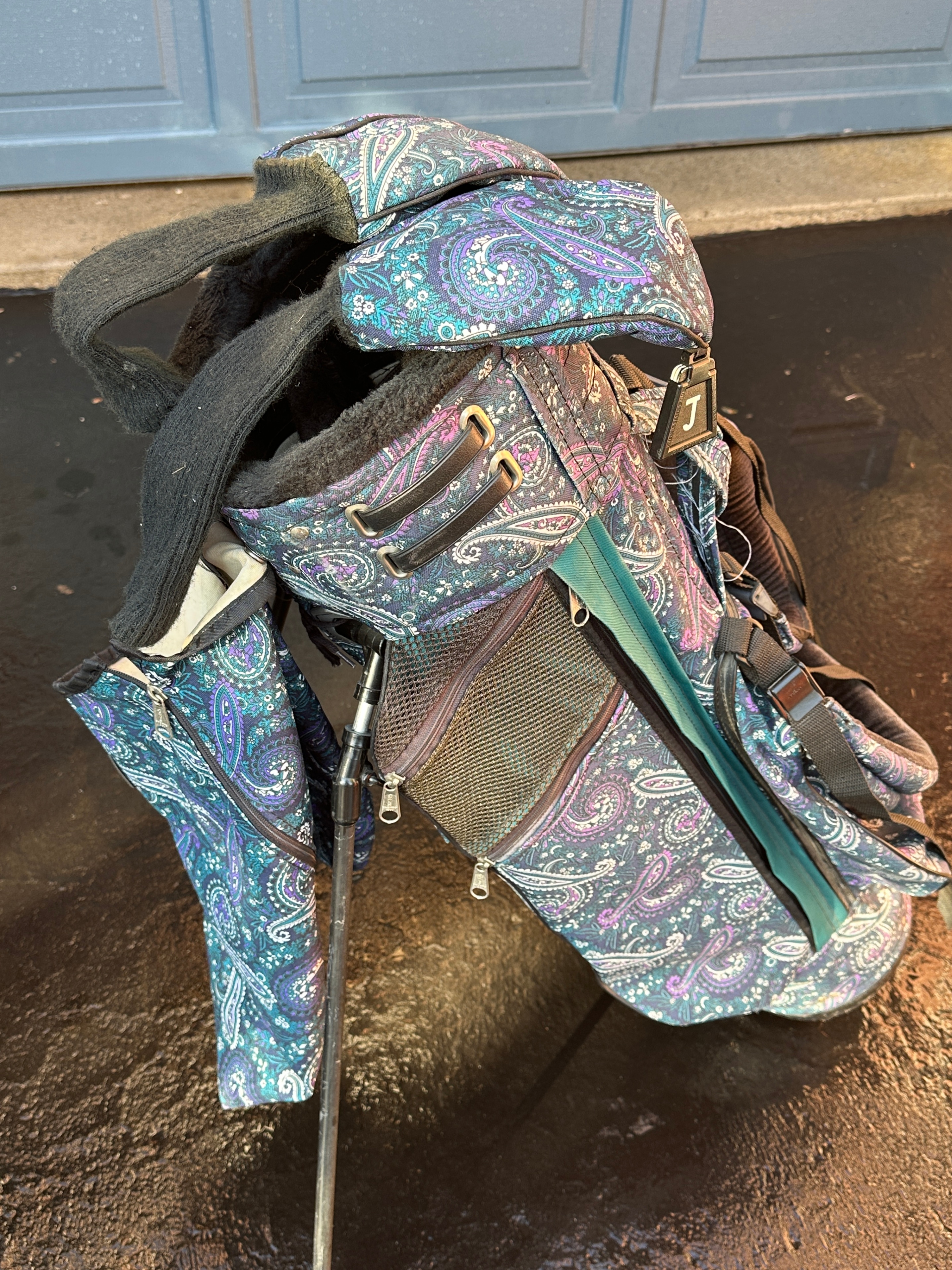 Women Ladies Golf Bag Blue & Purple Paisley - photo 2