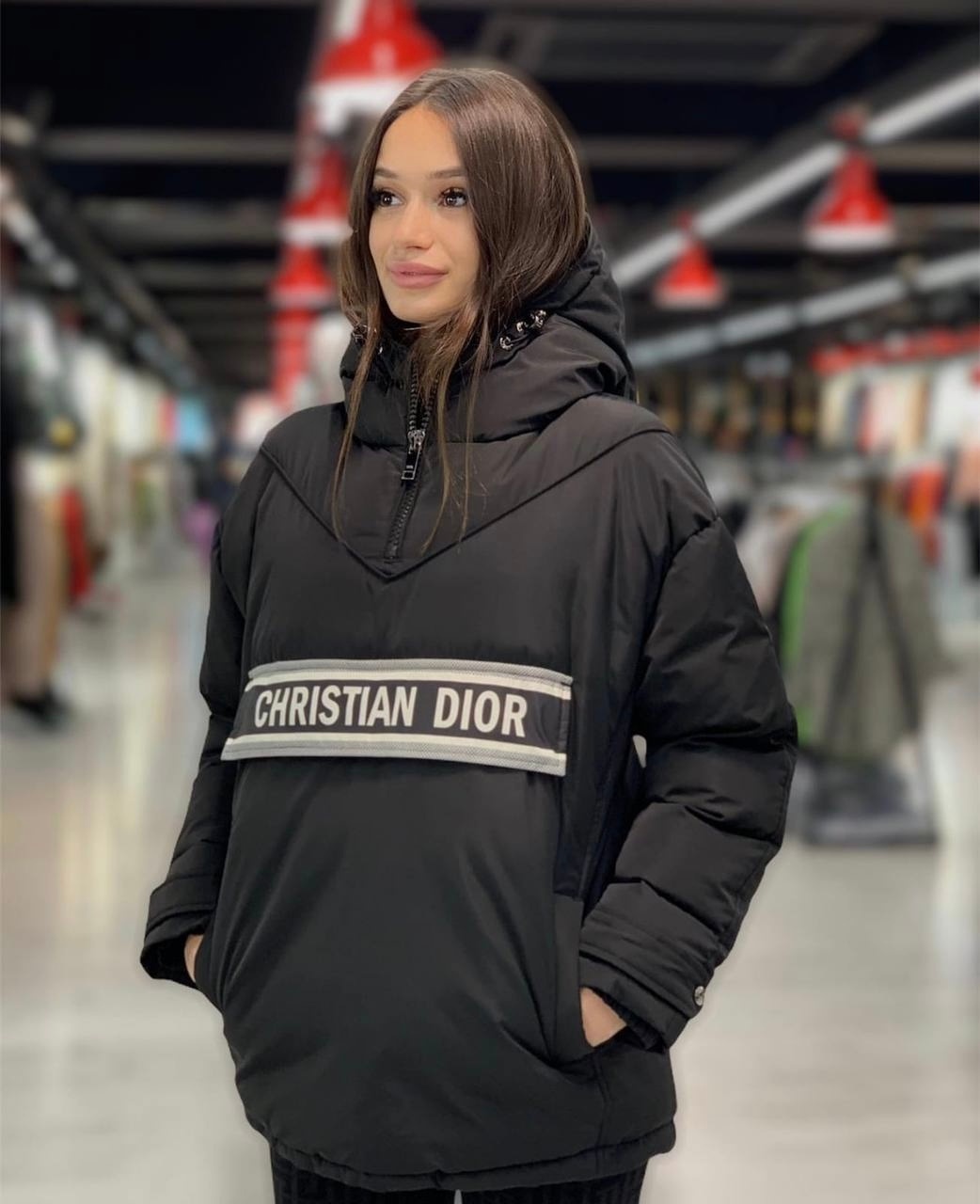 Women’s Christian Dior Black Anorak Coat – Winter - Size L