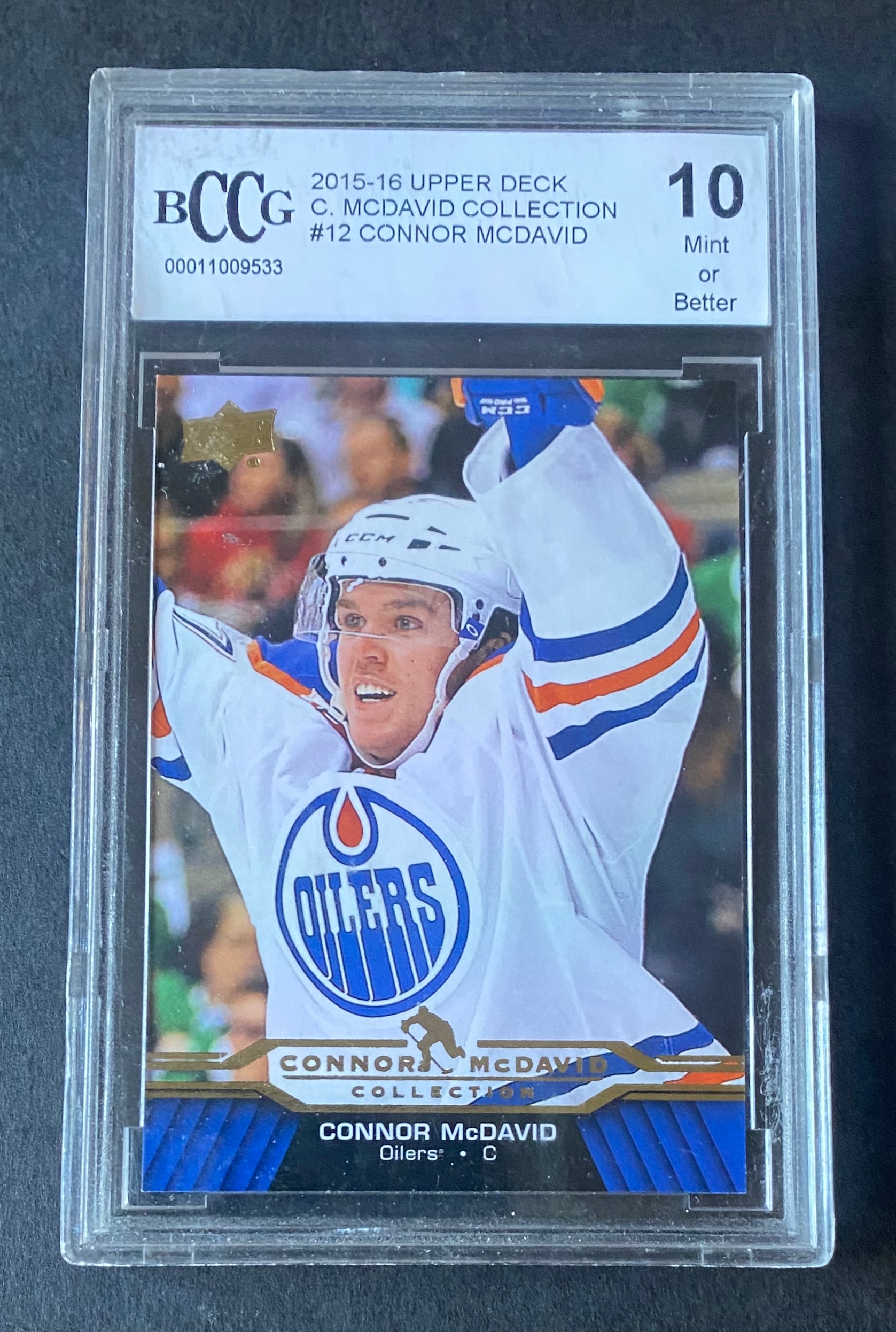 2015 Edmonton Oilers Connor Mcdavid Rookie #12 Mint BCCG 10