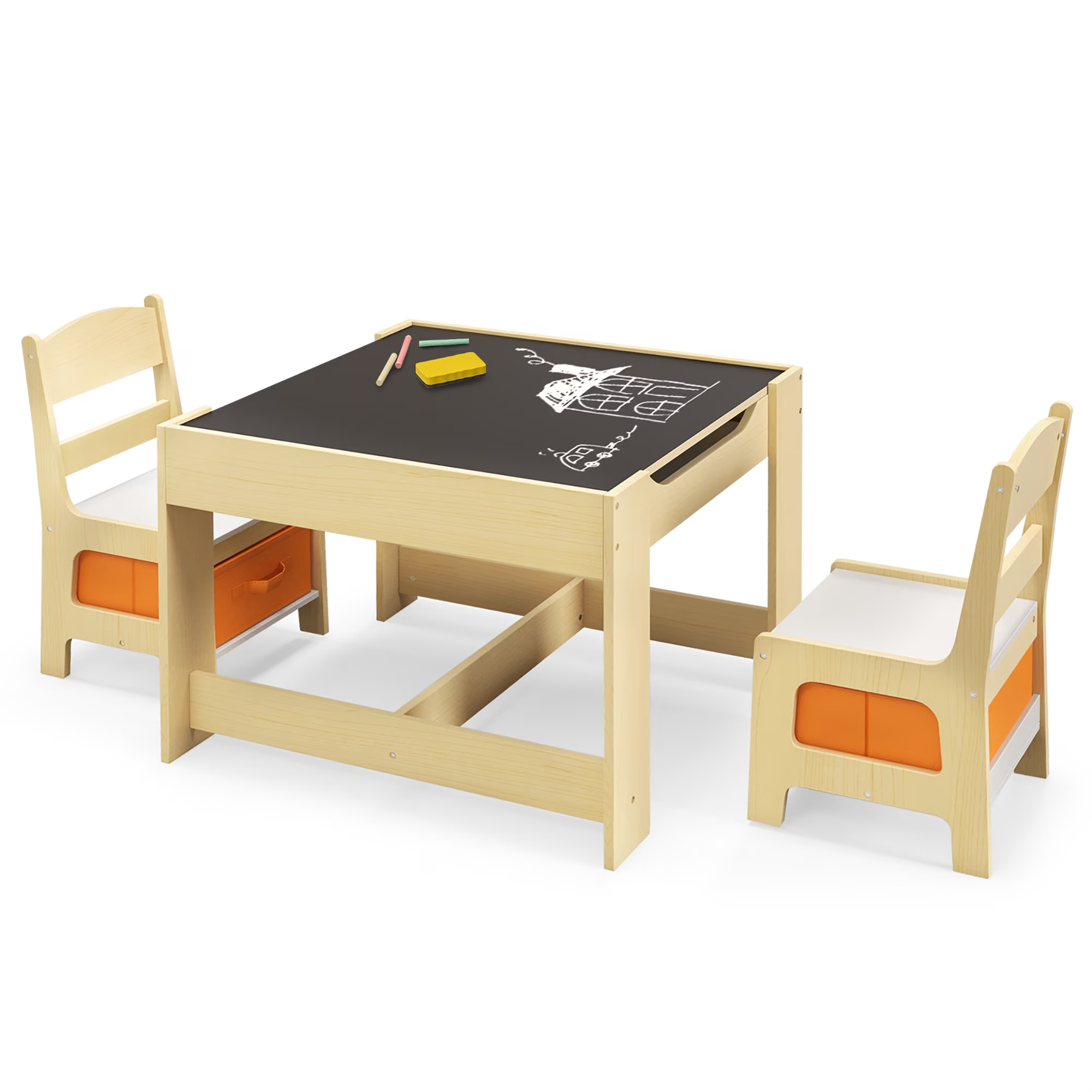 Kids Table & Chairs Set – With Storage, Blackboard & Whiteboard - photo 2
