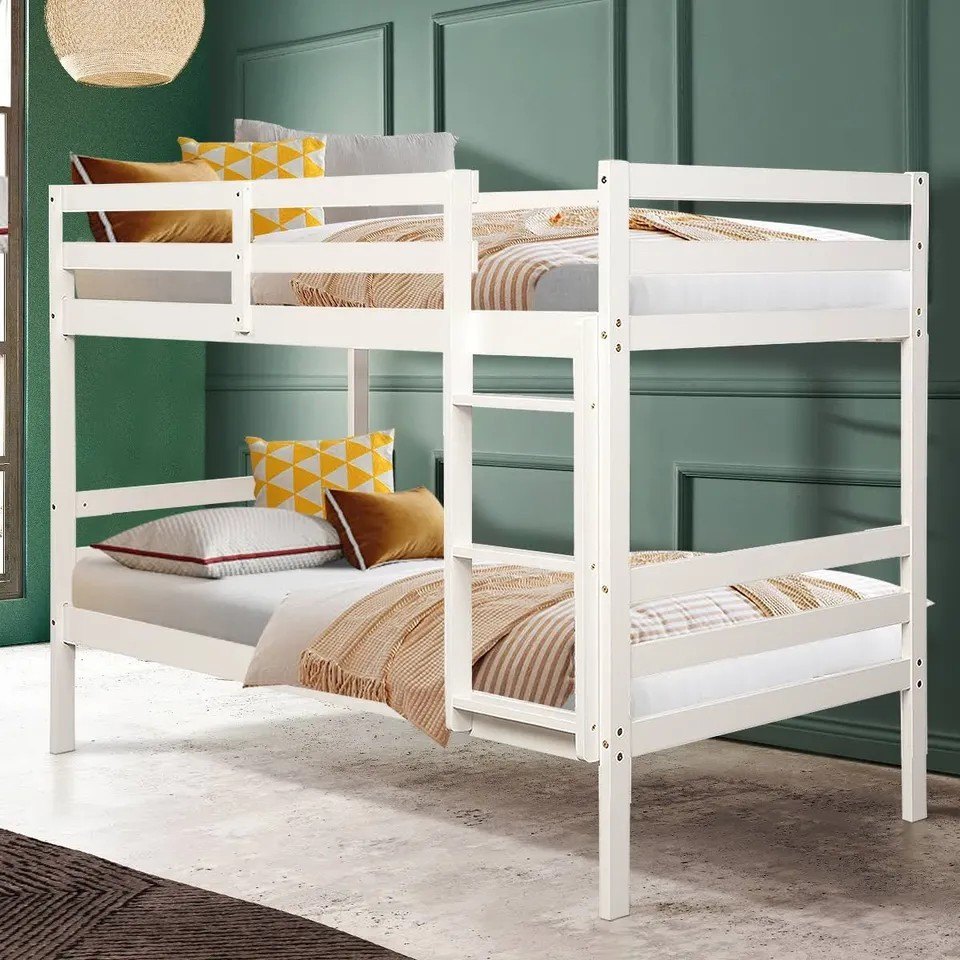 BNIB White Wooden Bunk Bed Frame twin size - photo 2