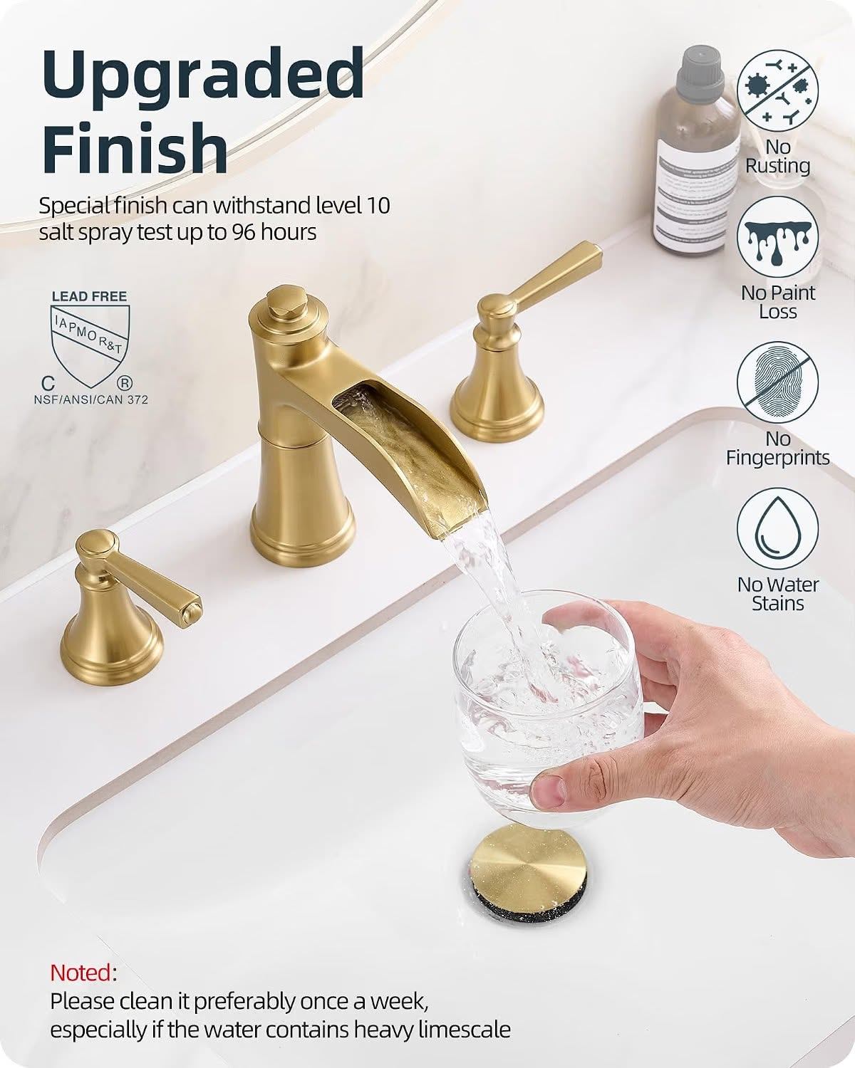 Brushed Gold Waterfall Bathroom Faucet - photo 5