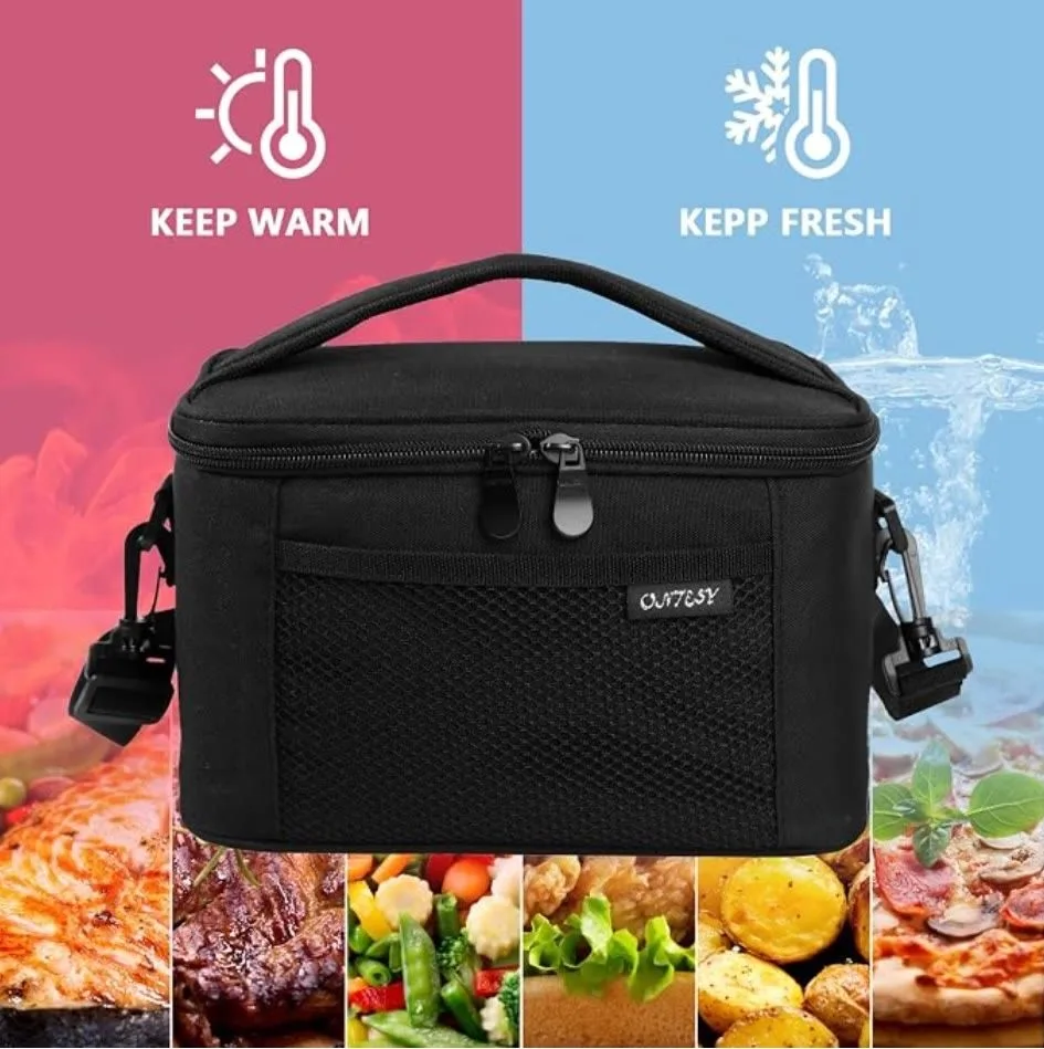 ONTESY Insulated Lunch Bag, Black 7L - photo 5