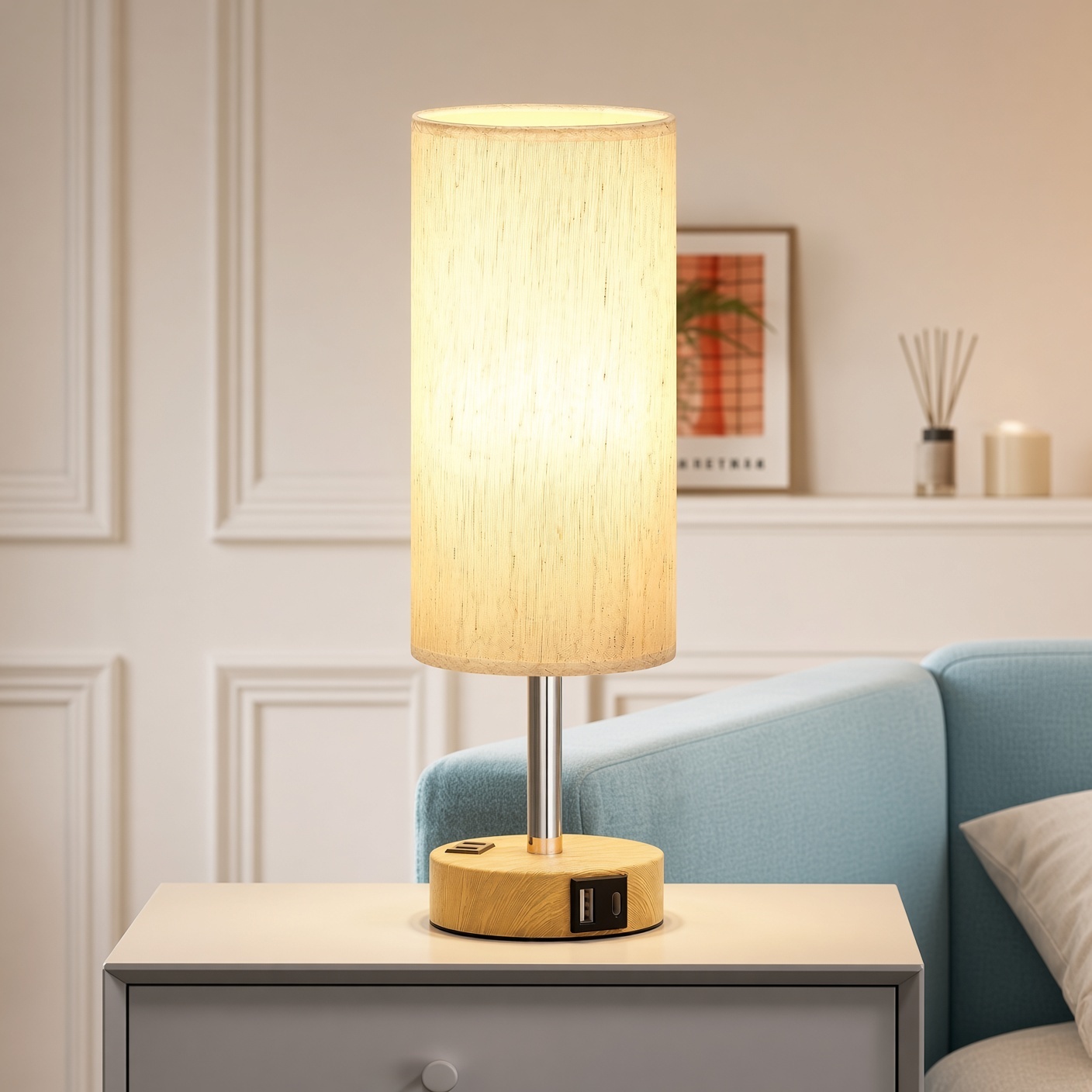 2 Touch Bedside Lamps w/ USB-C Charging – $40 for Both - photo 2