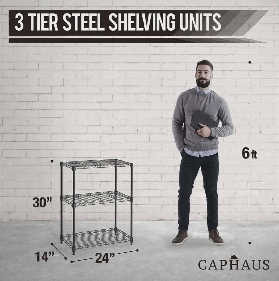 Heavy-Duty Adjustable Height Wire Shelving Unit - photo 4