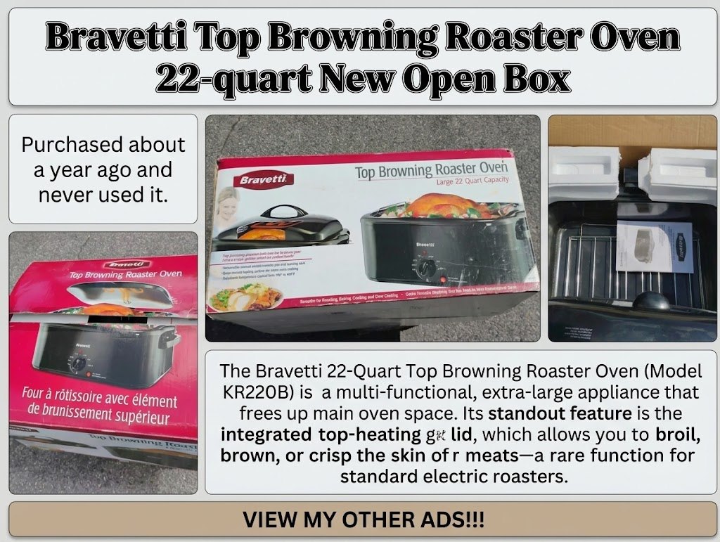 Bravetti Top Browning Roaster Oven 22-quarb