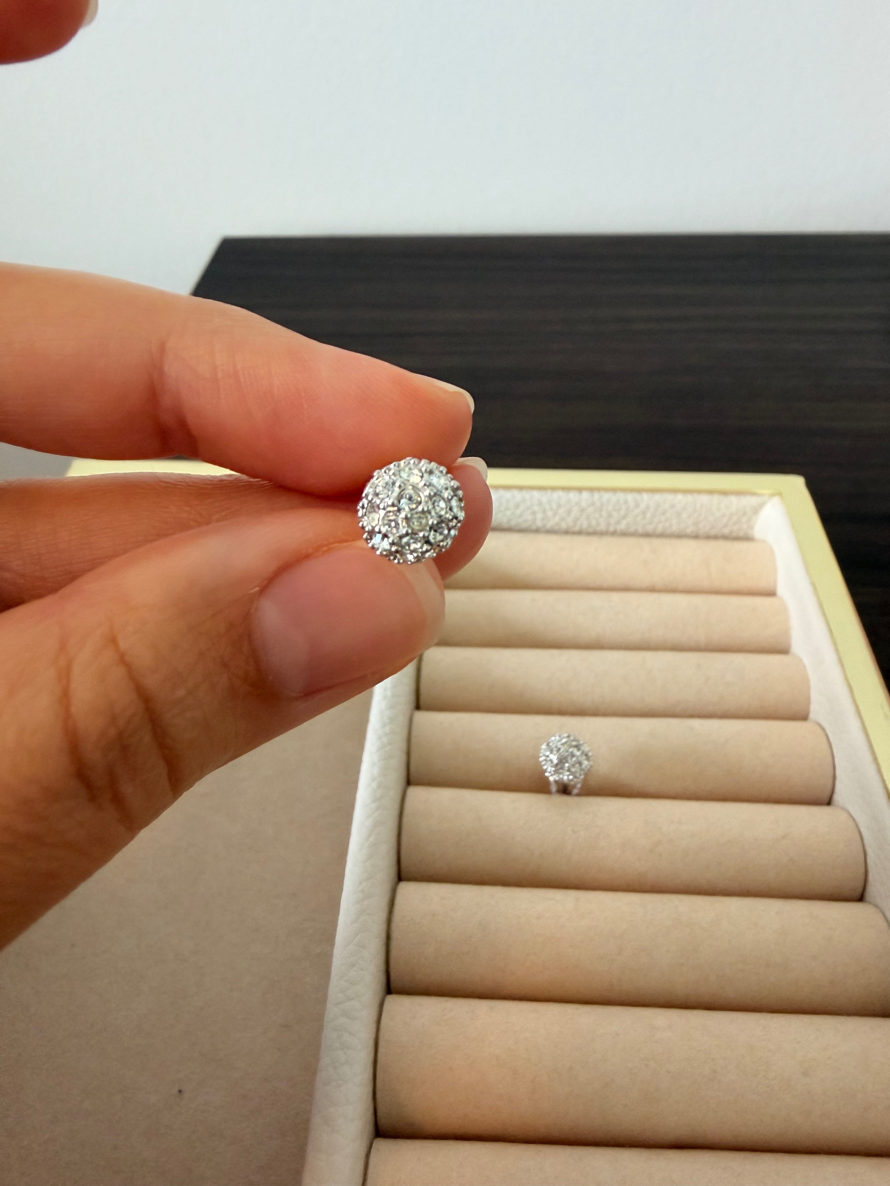 Swarovski Stud Pave Rhinestone Ball Earrings - photo 4