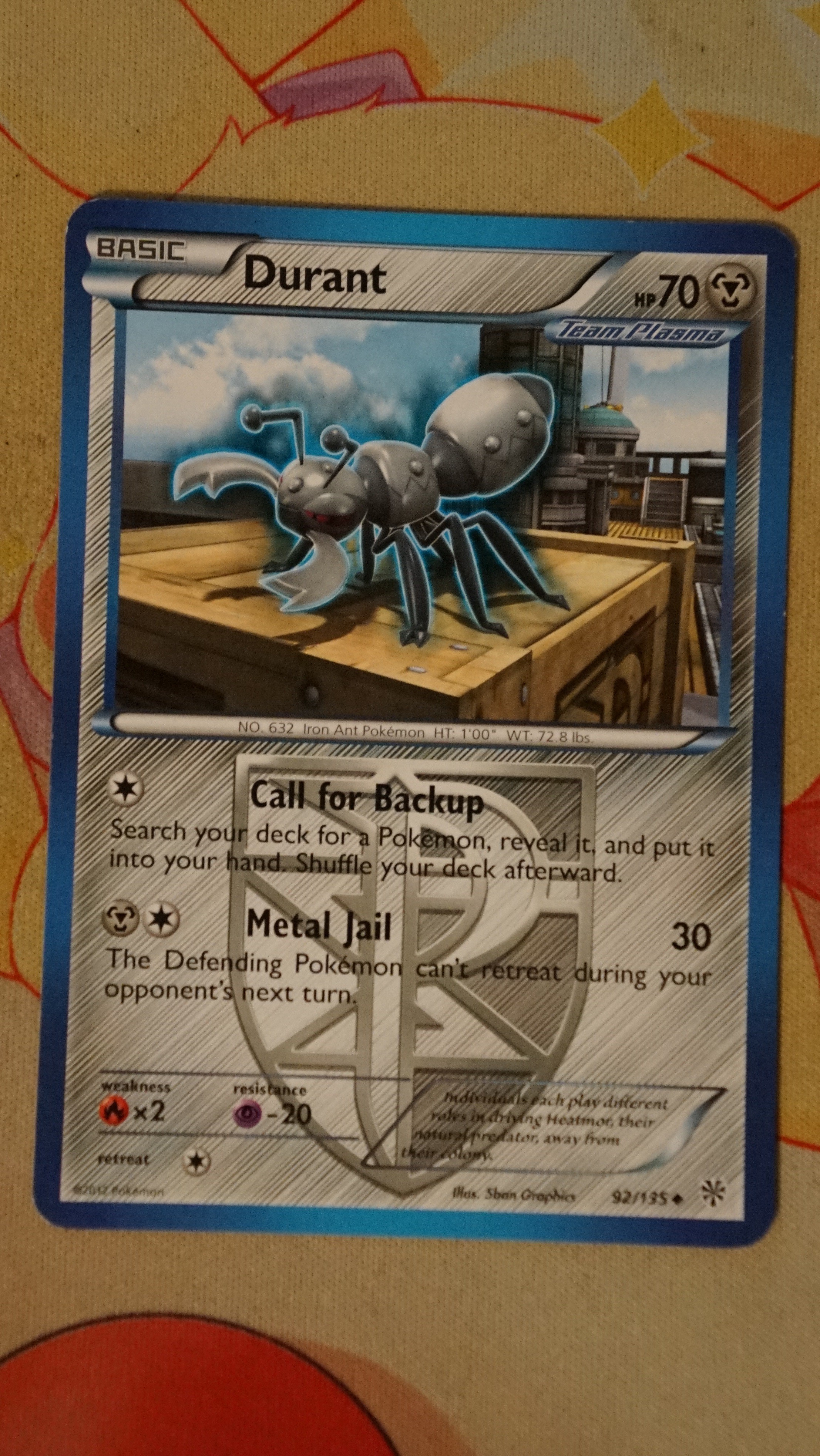 Pokemon Durant 92/135 Plasma Storm LP - photo 3
