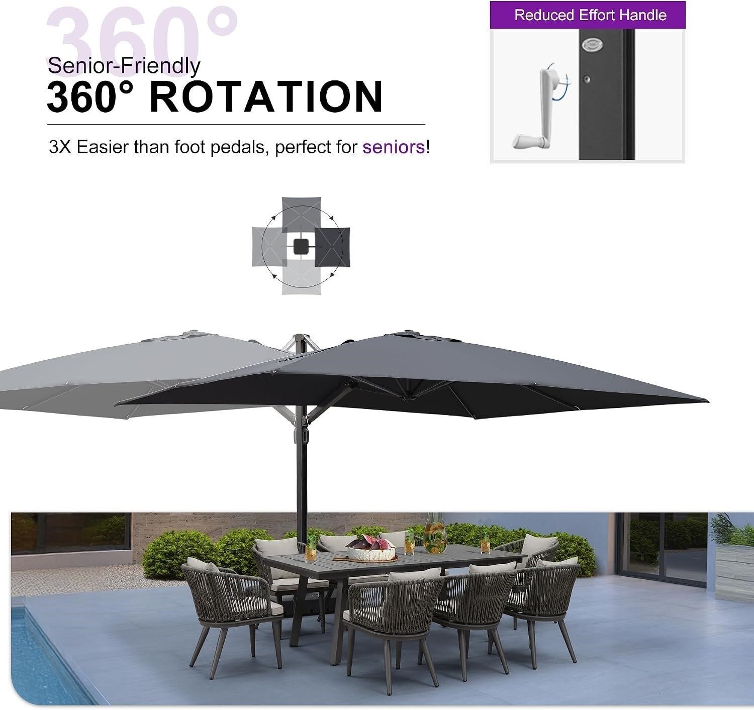 Black Cantilever Patio Umbrella - photo 3