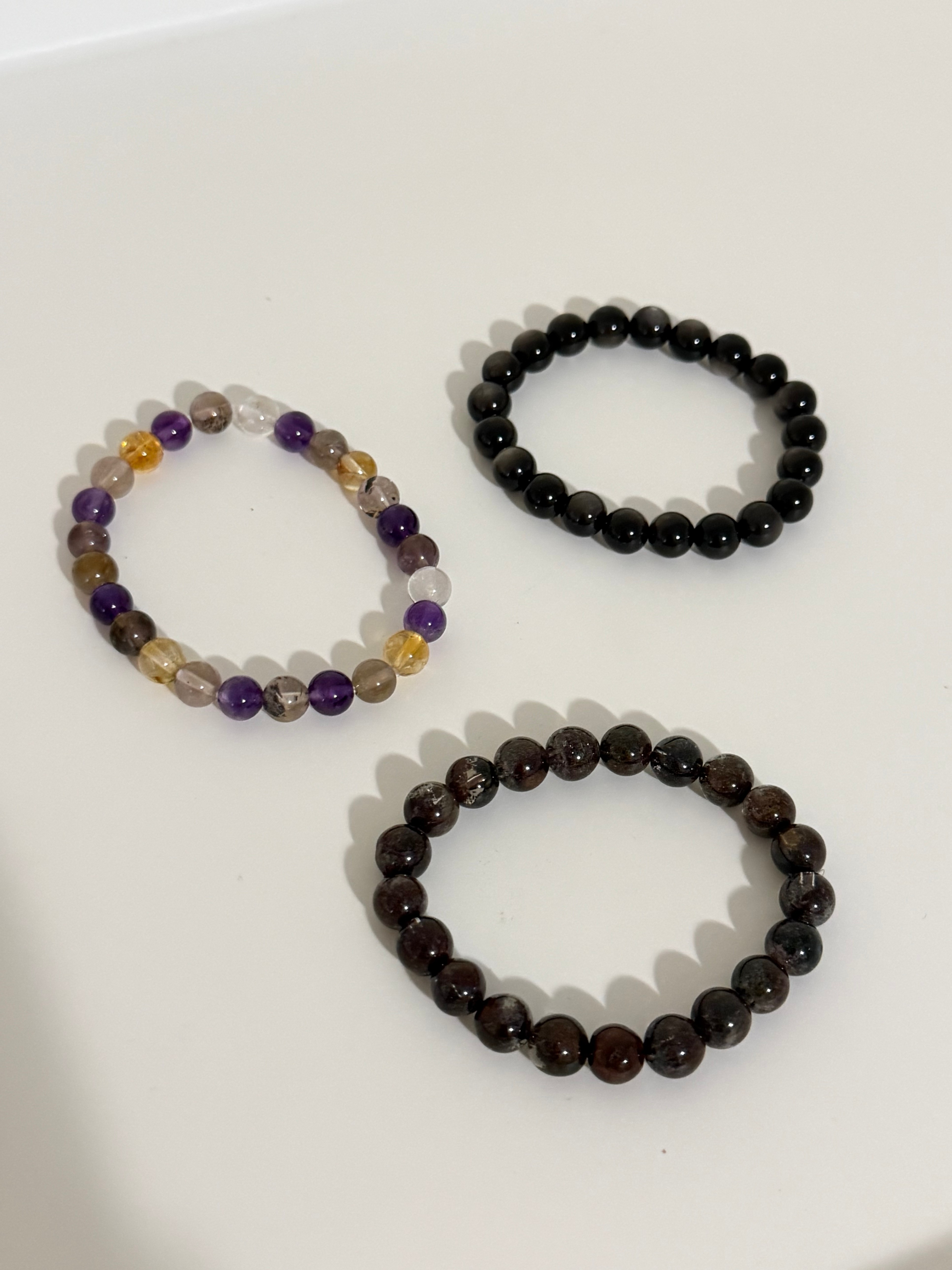 Assorted Natural Stone Beaded Bracelets – 3 Styles