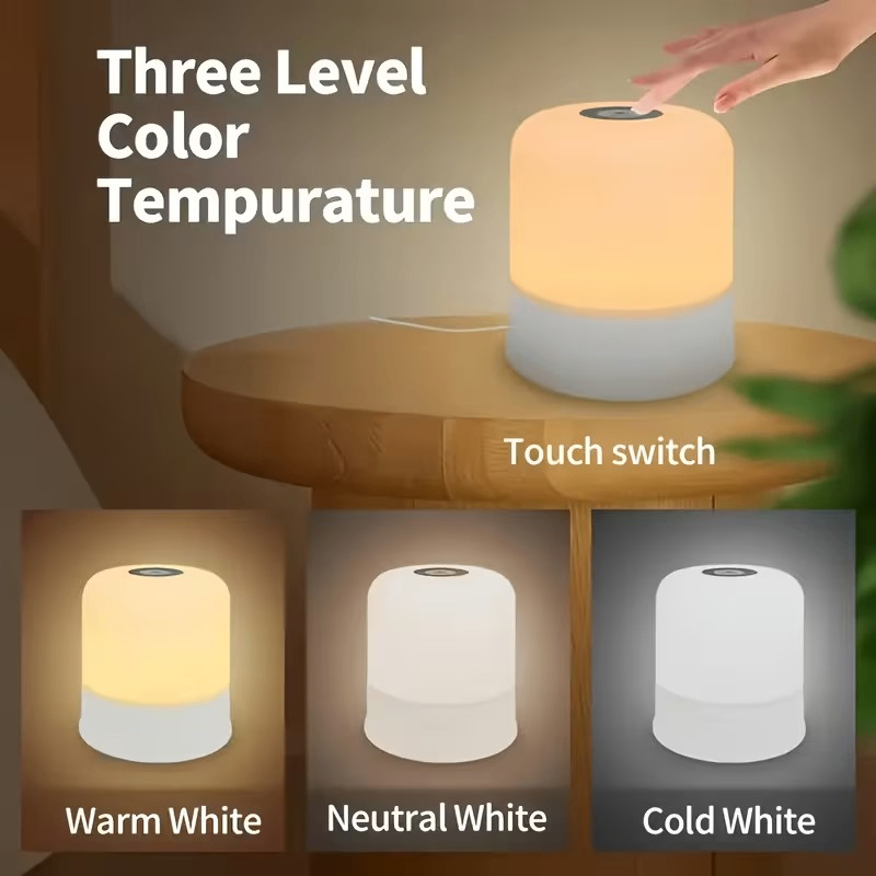 LED Touch Bedside Lamp, Portable Touch Night Light - photo 3