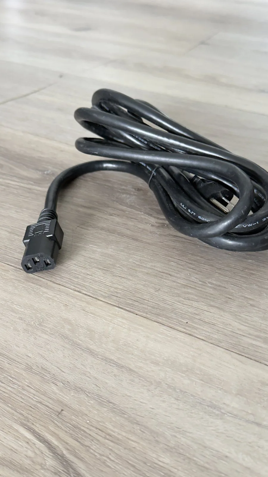 Black Computer Power Cord – 3-Prong to IEC C13 - photo 2