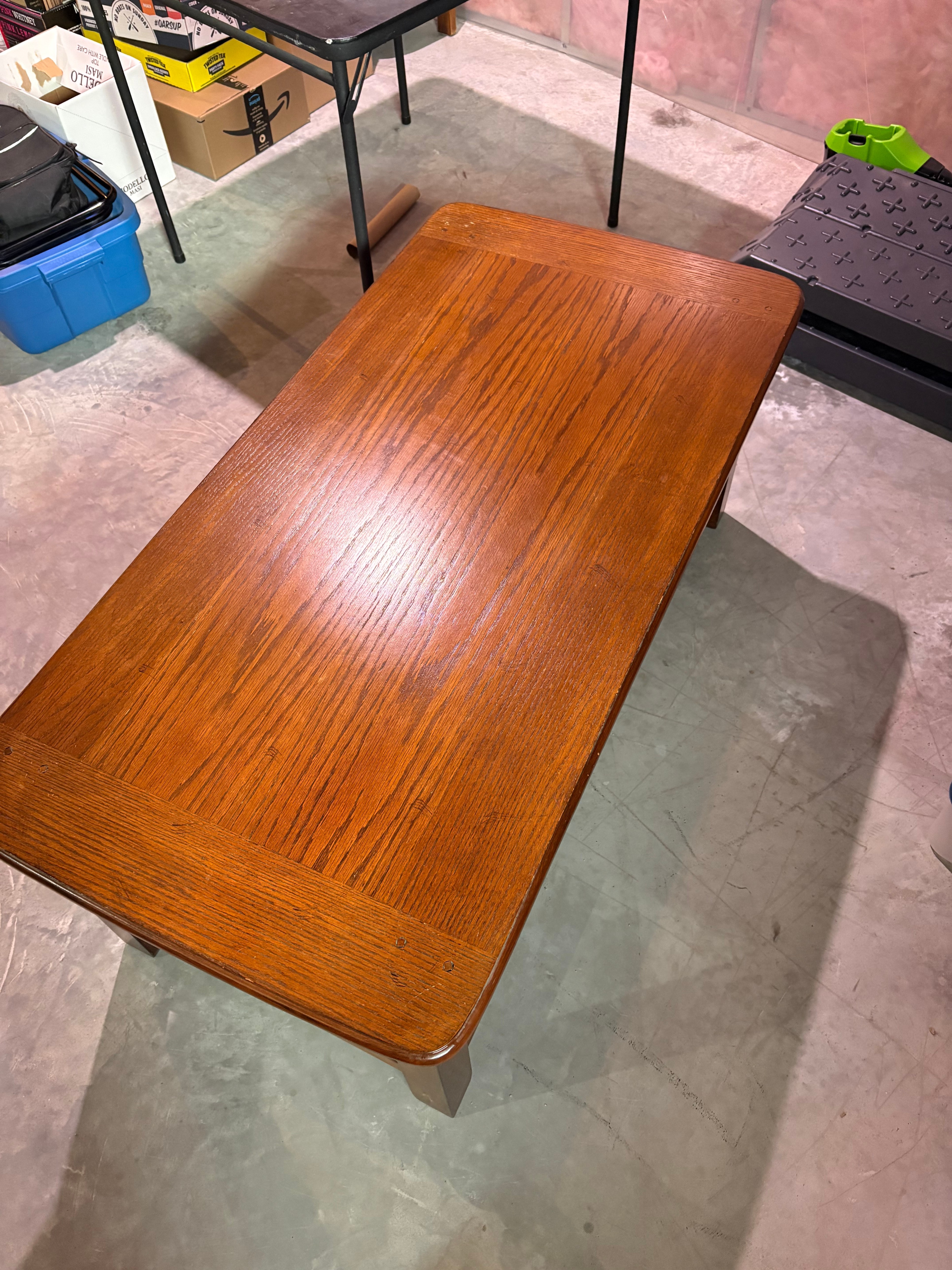 Coffee Table Solid Oak Wood with lower shelf - photo 2