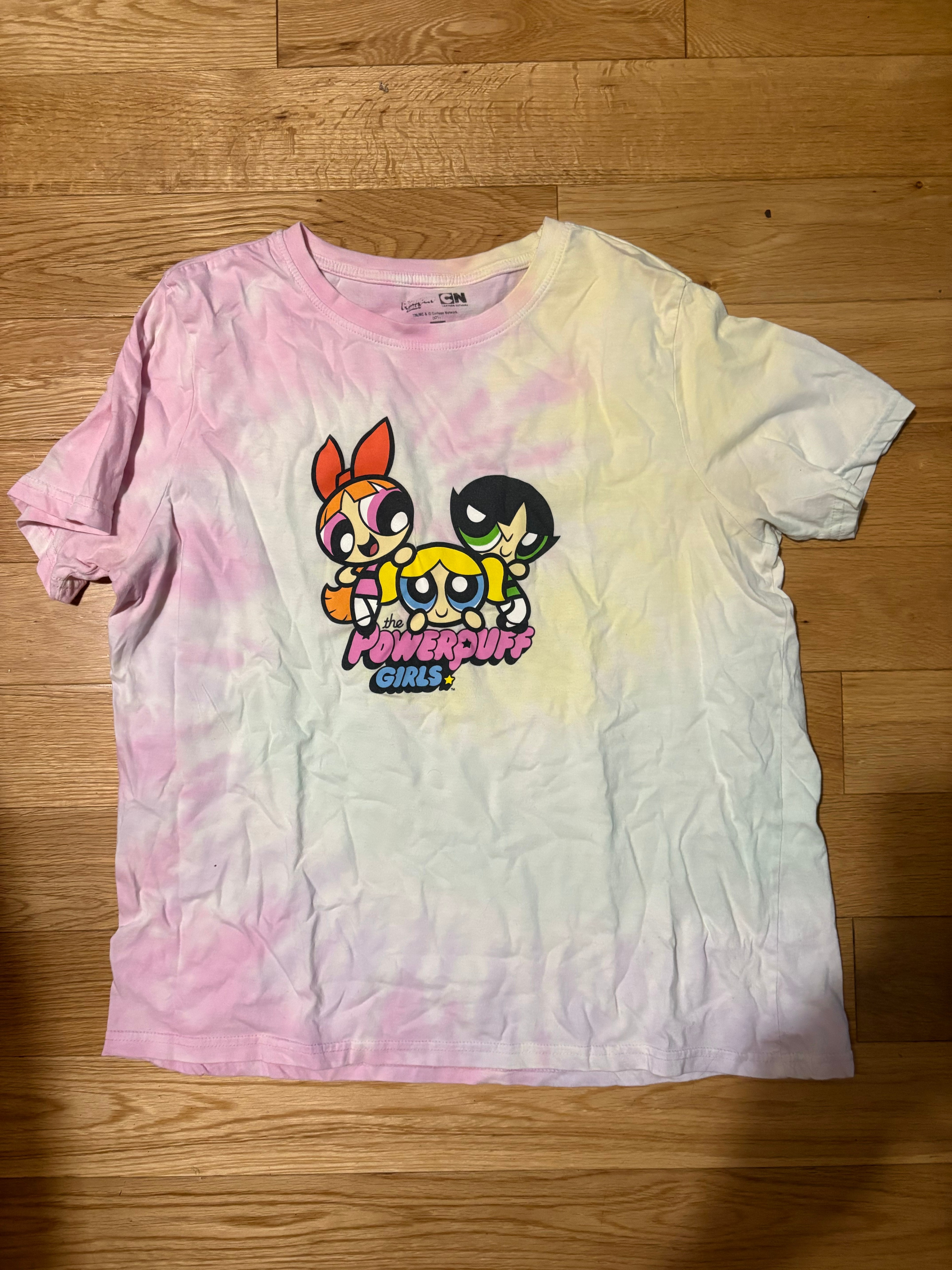Powerpuff Girls Cartoon Network pastel tie dye t shirt